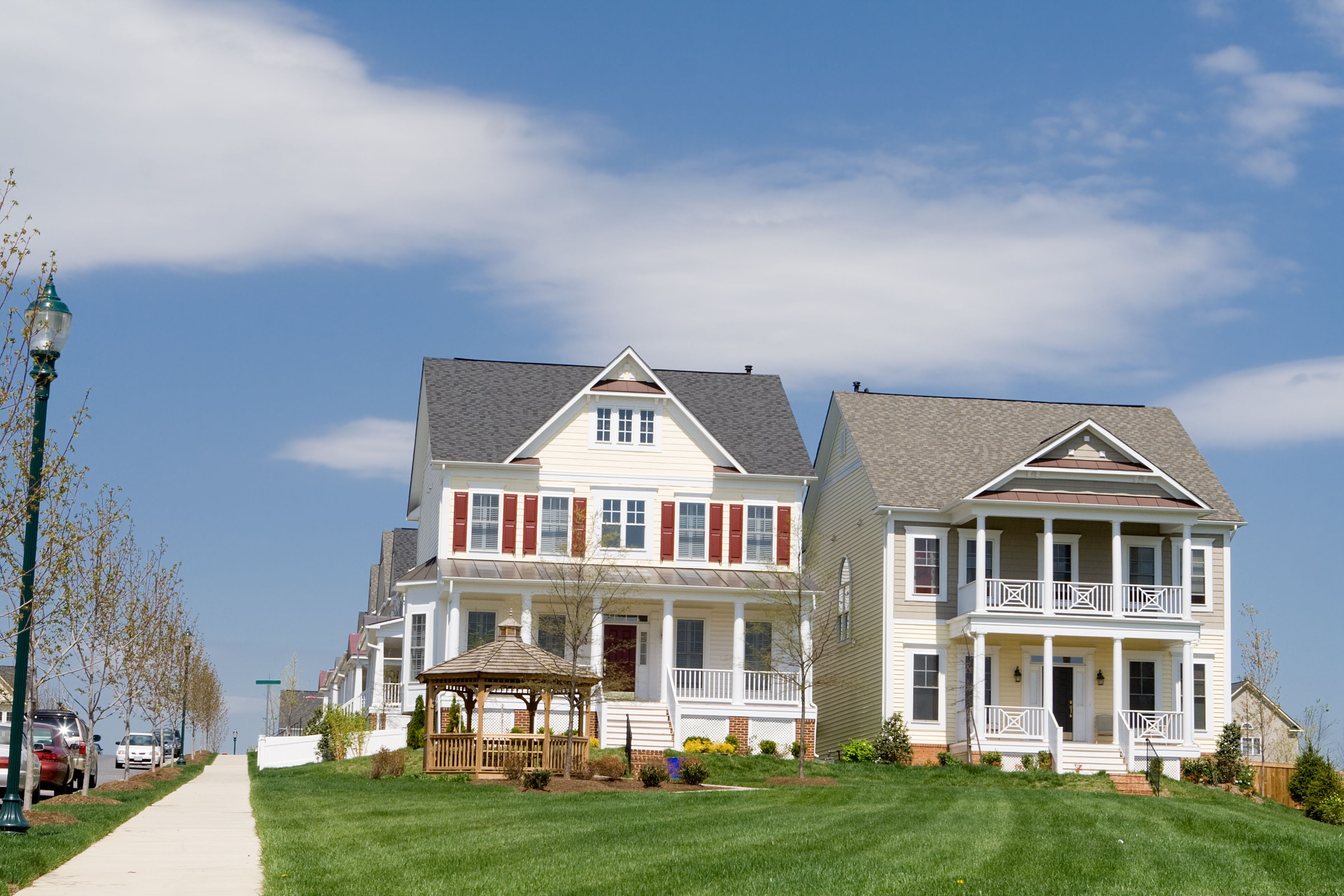 Front View Vintage Style New Single Family Home Suburban Maryland Front View Vintage Style New Single Family Home Suburban Maryland