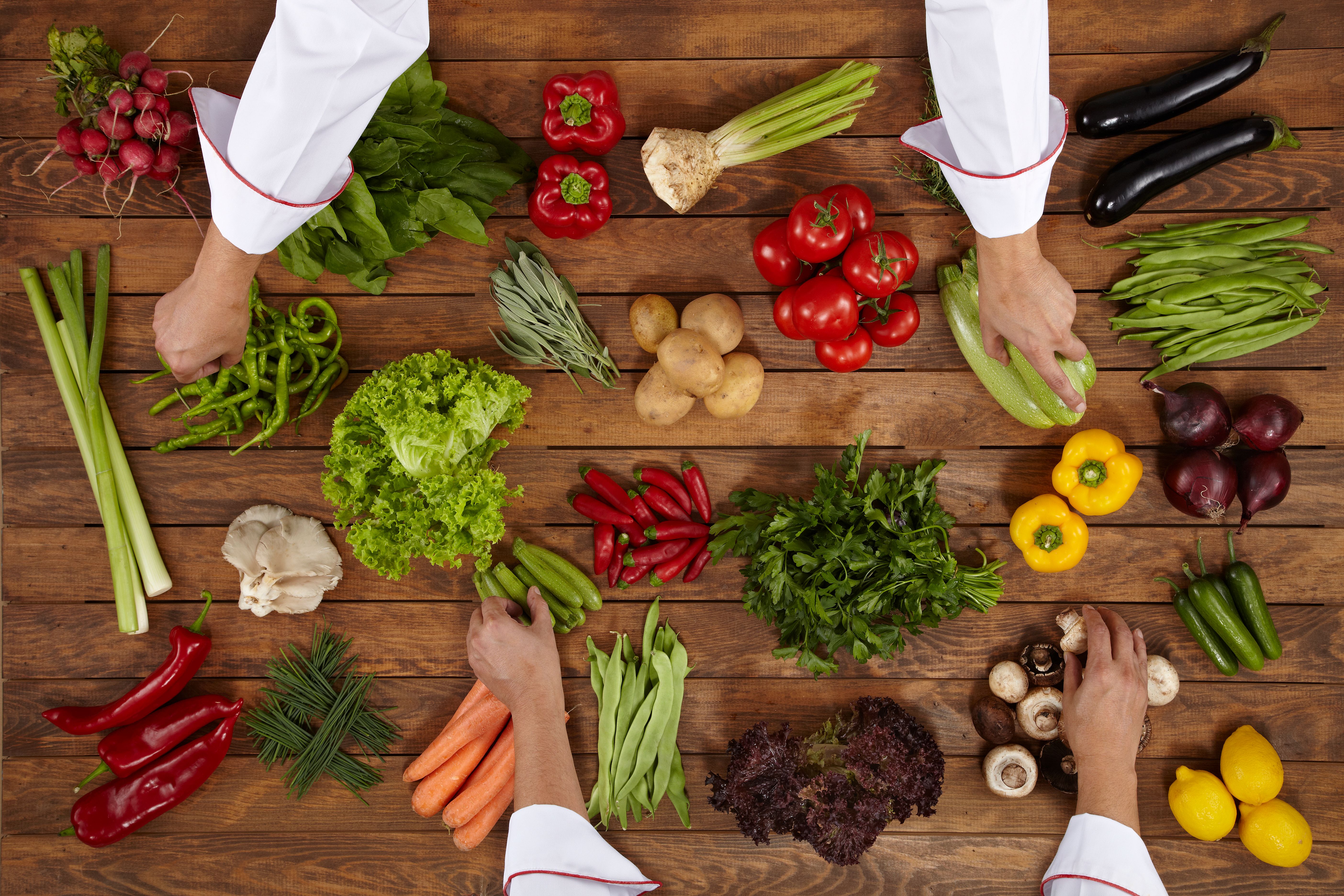 chefs selecting produce