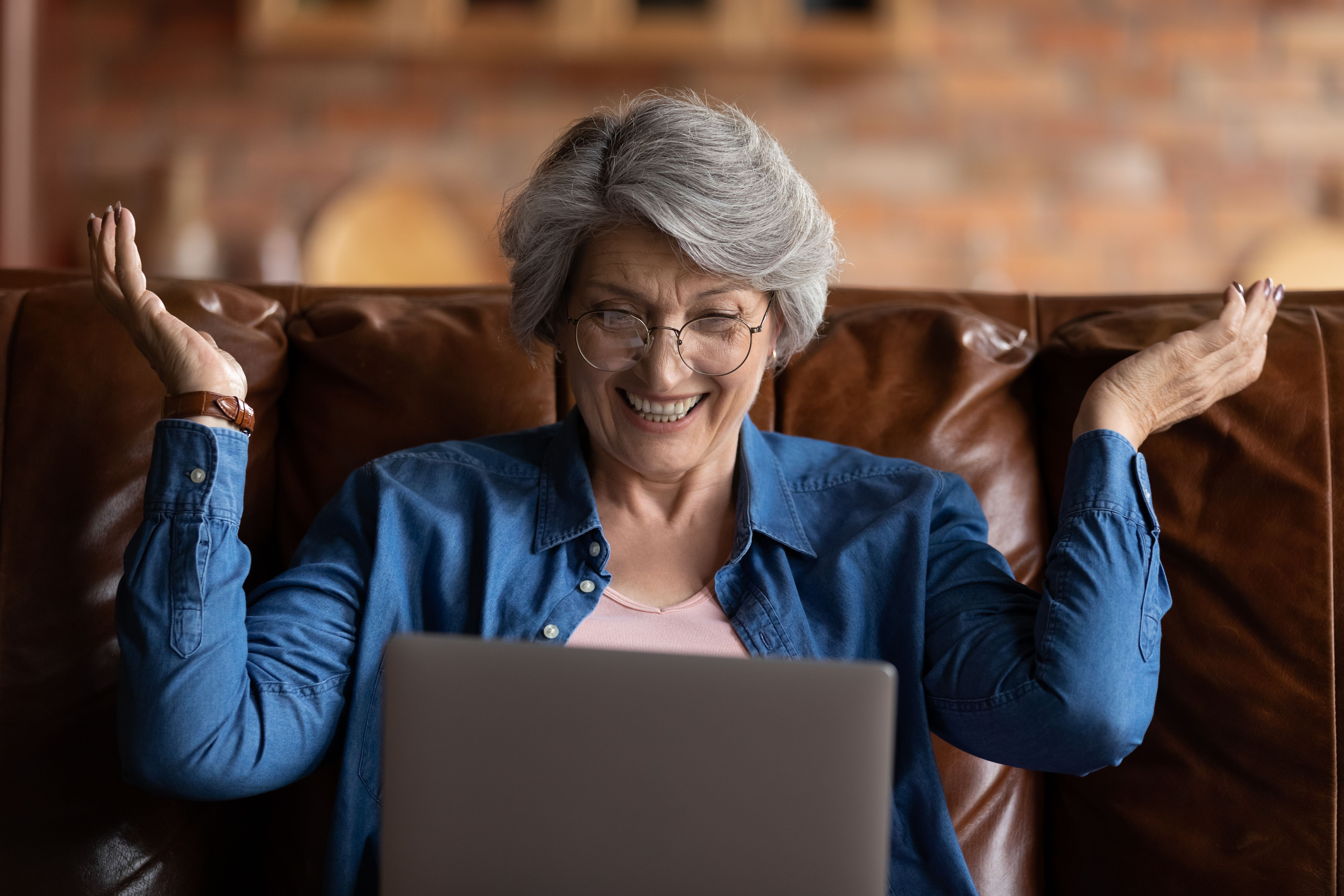 grandma using computer