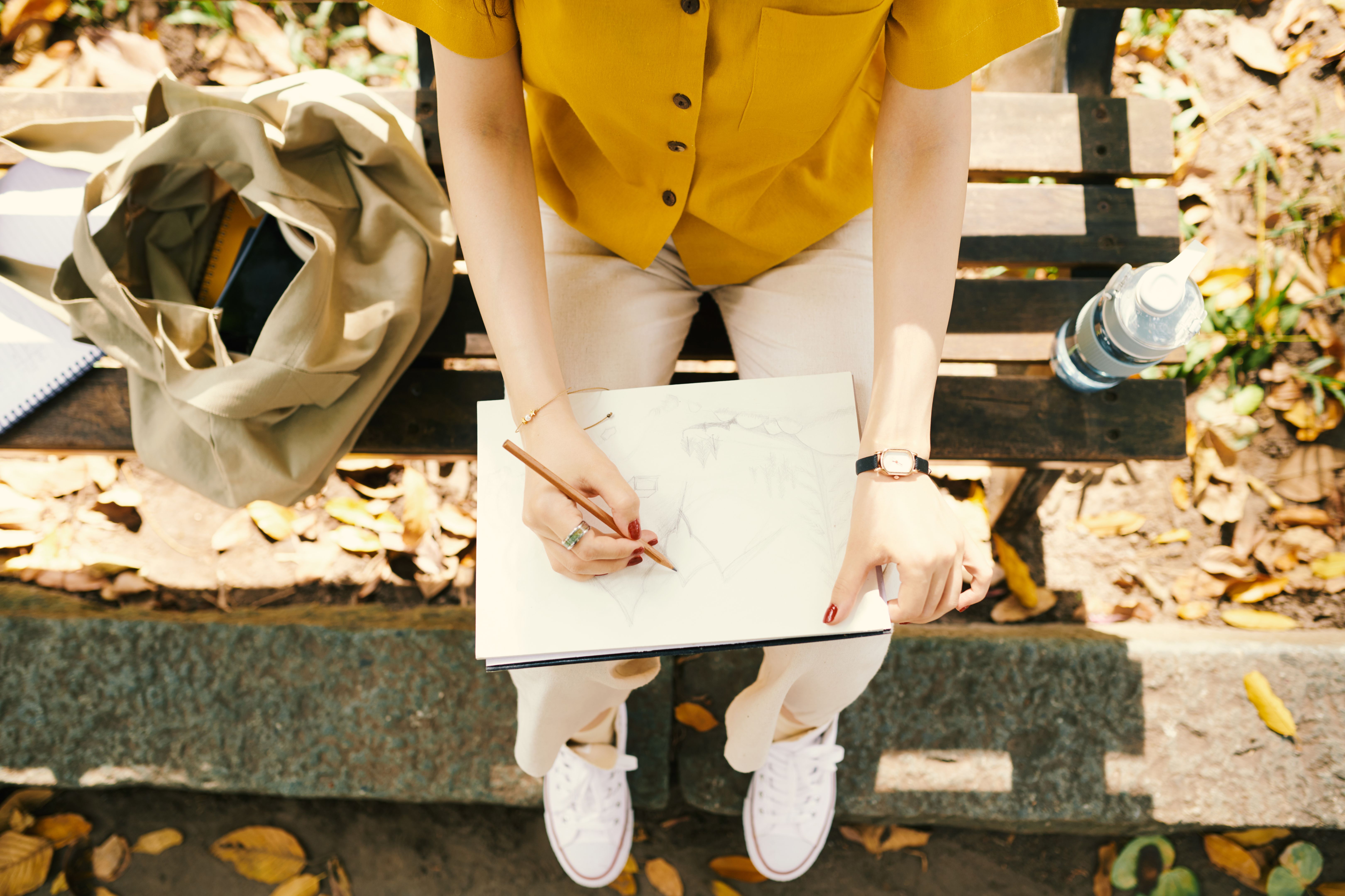 artist sketching outdoors