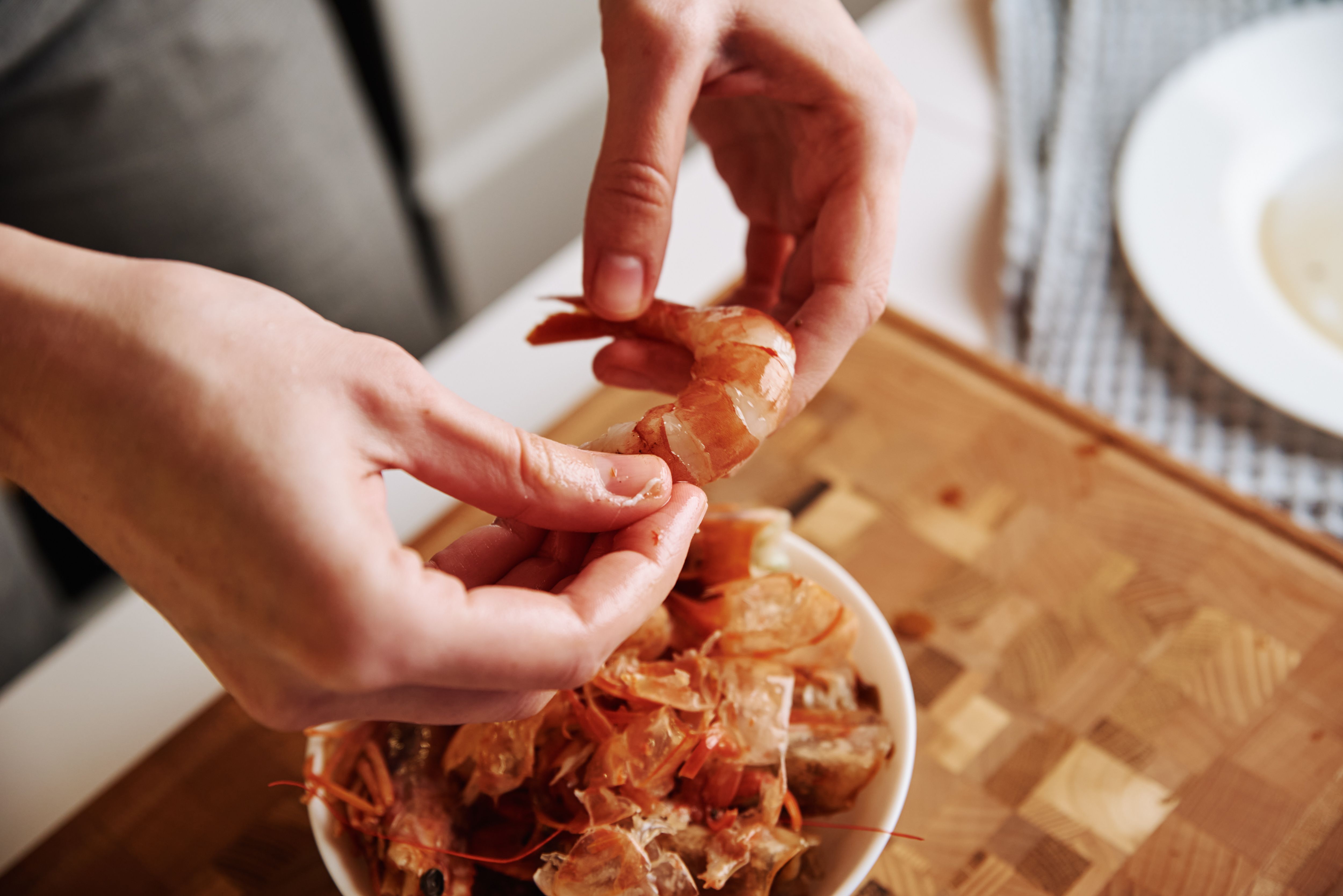 cooking shrimp