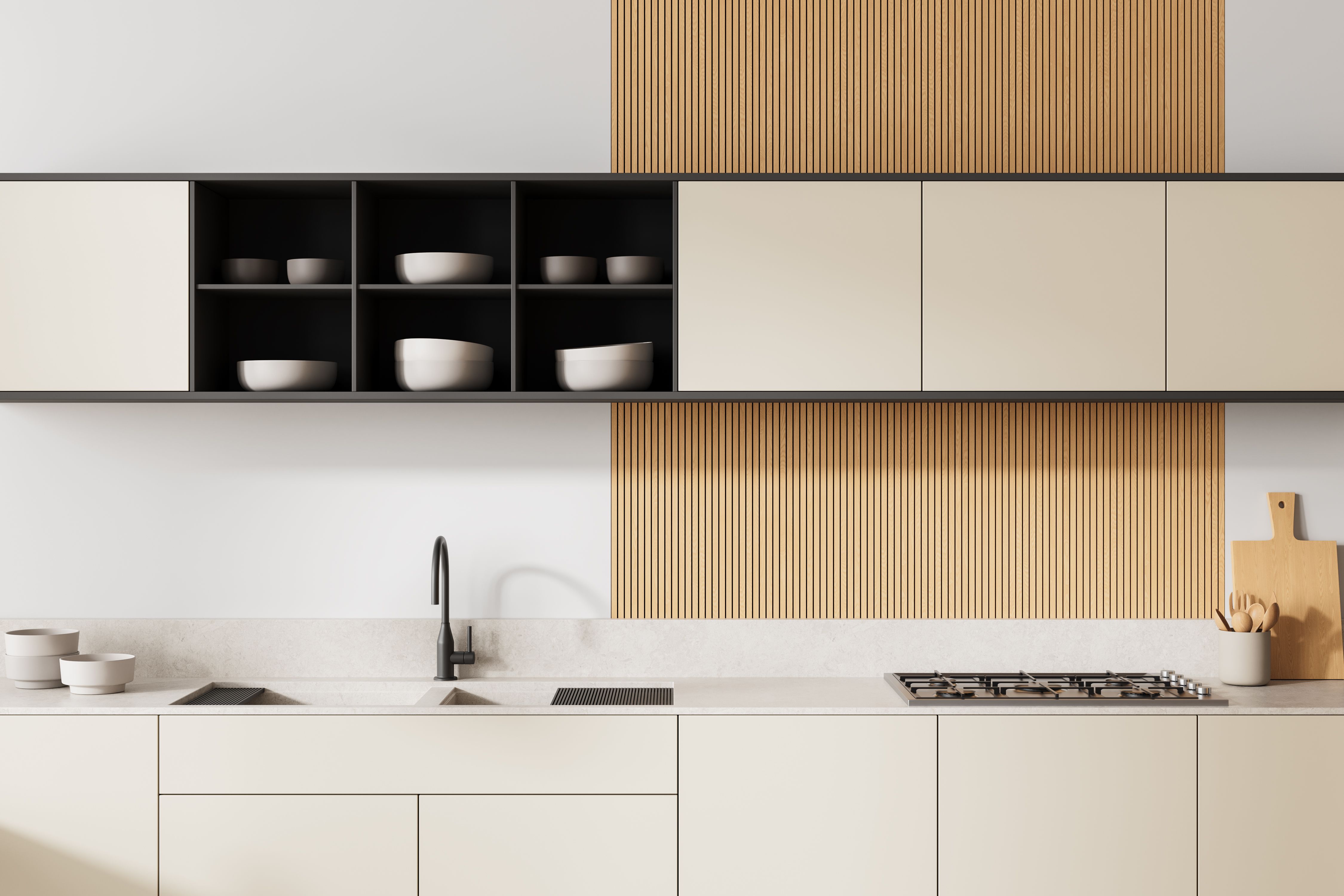 modern kitchen in historic home