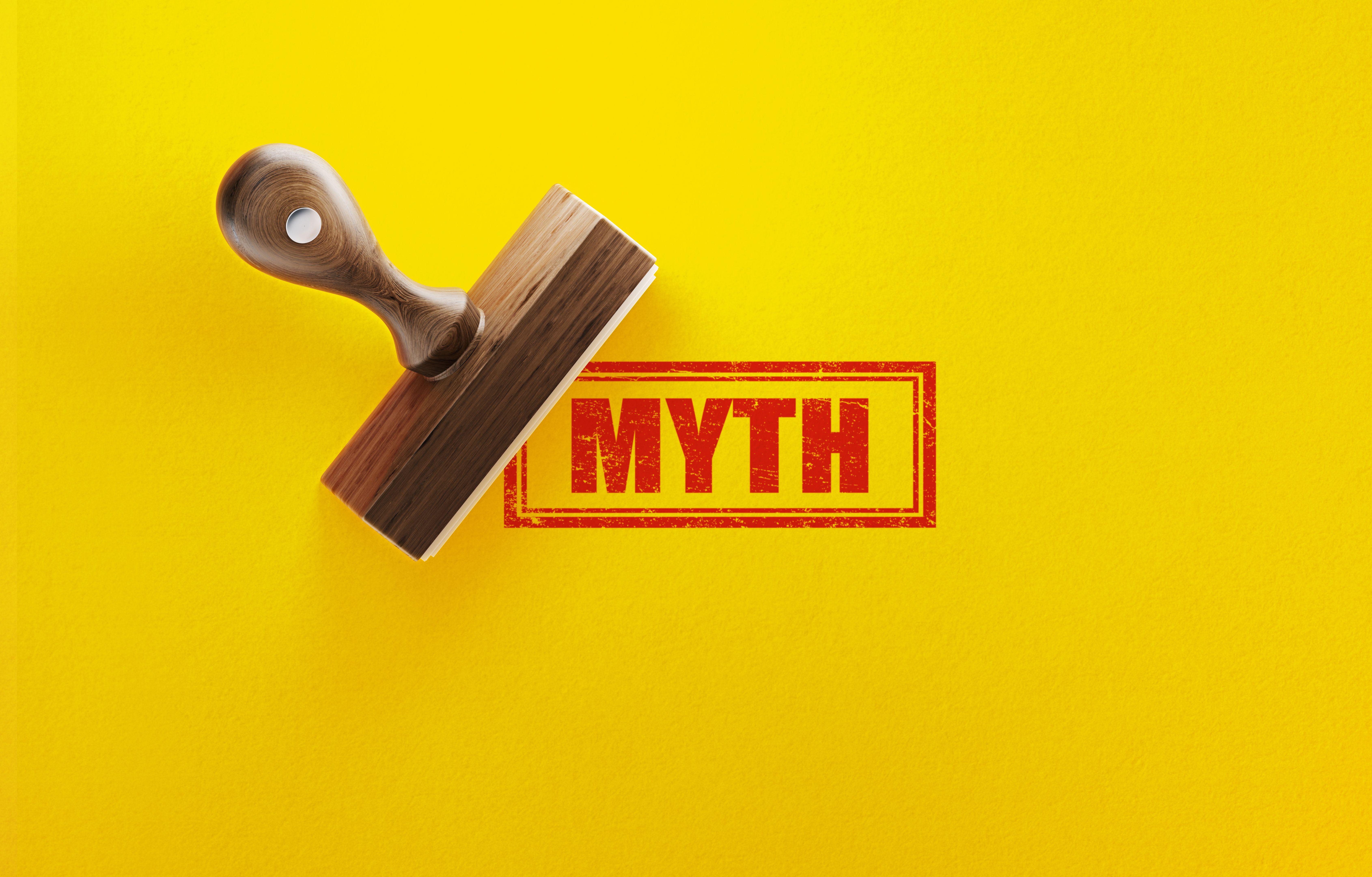 Myth Stamp On Yellow Background