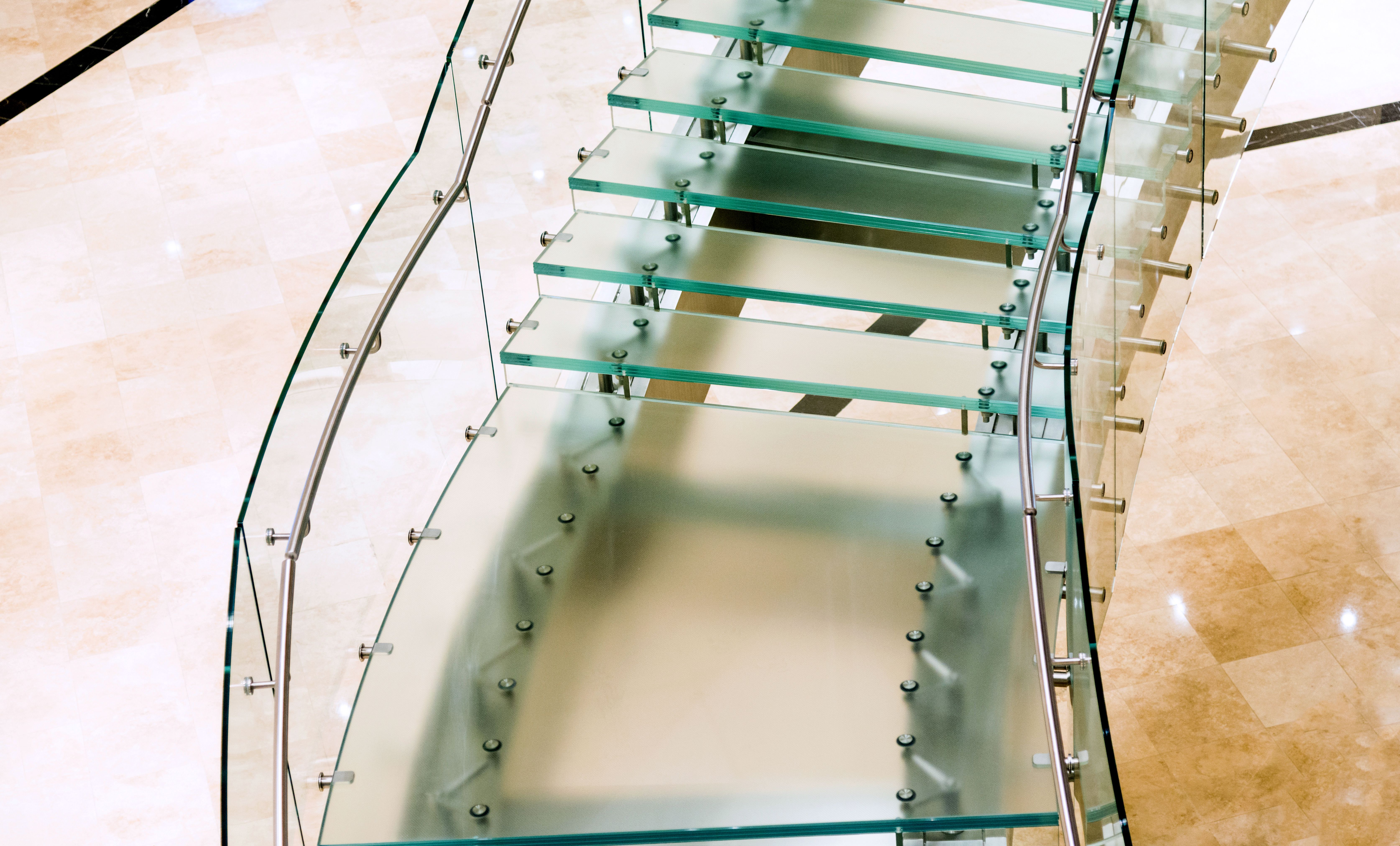 glass stairs installation