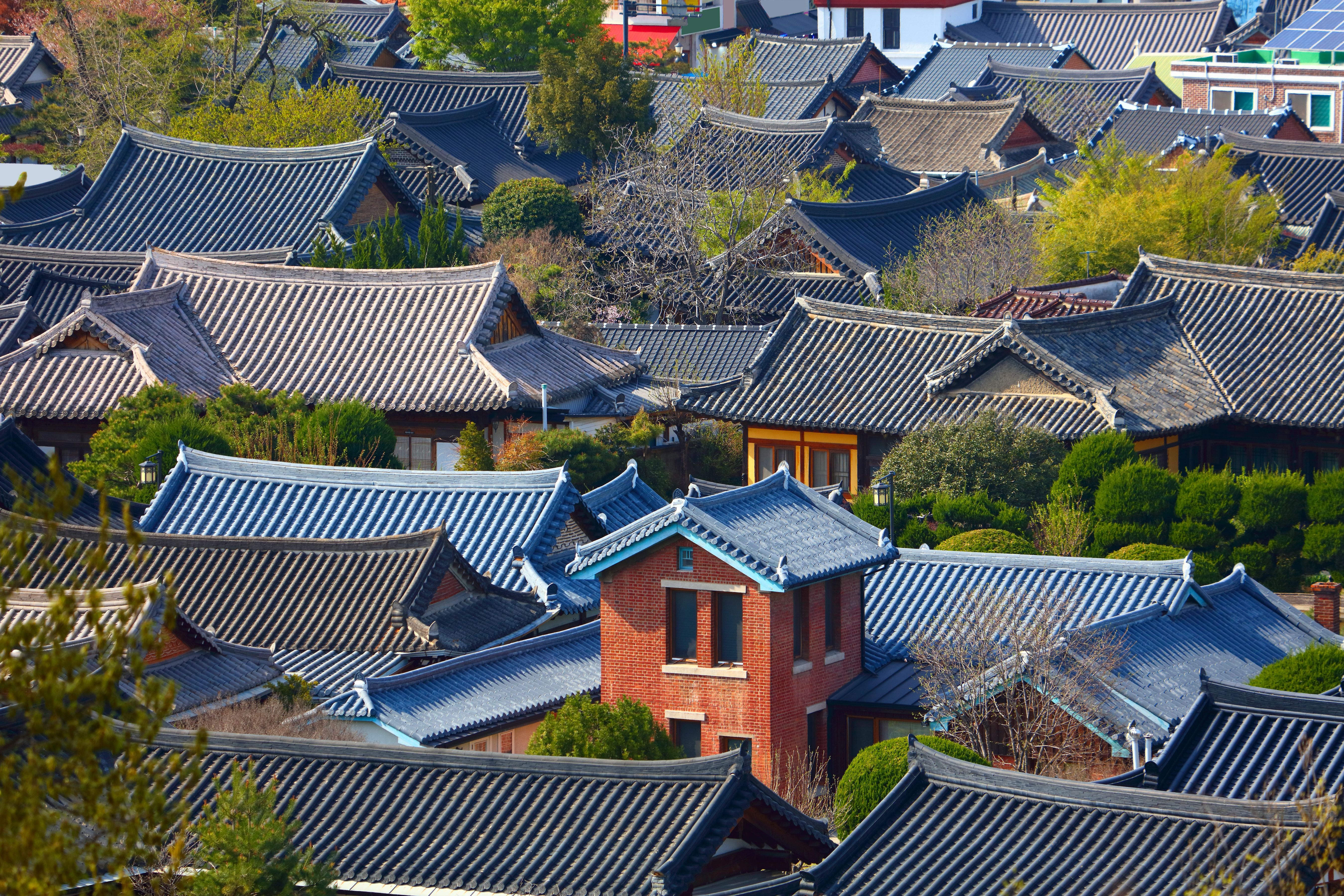 Jeonju Hanok Village townscape aerial view