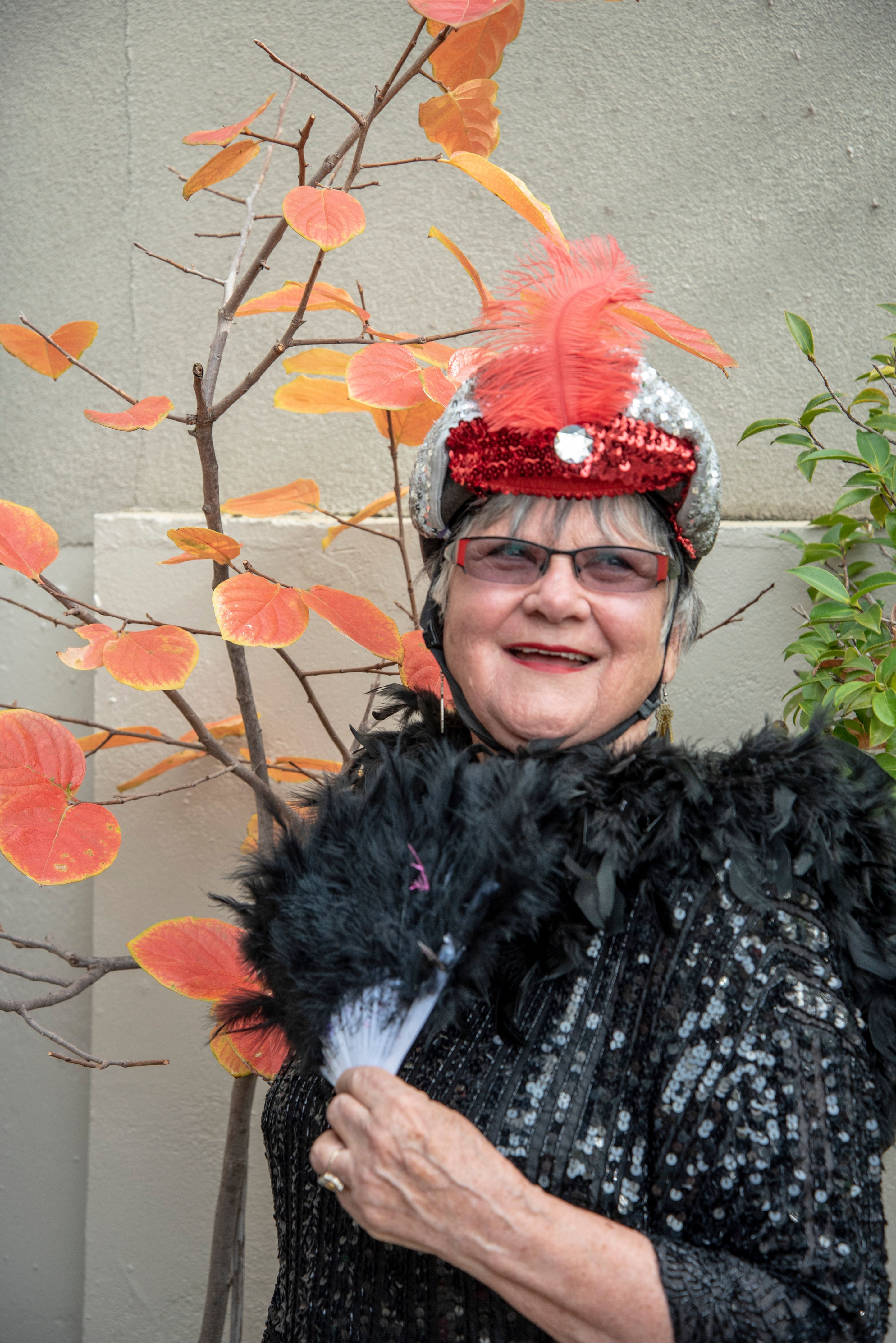 happy costume wearer