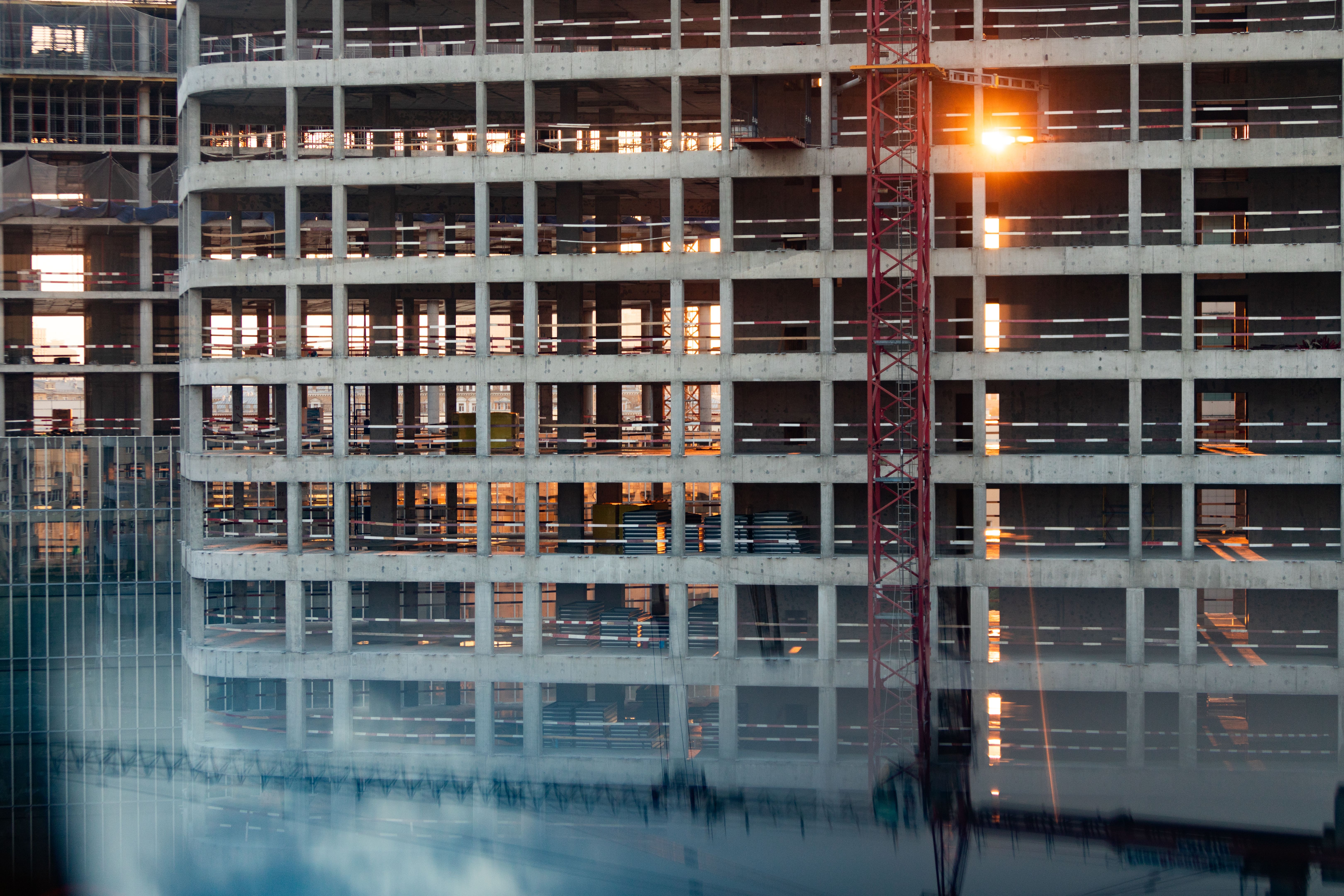 Construction site, building exterior