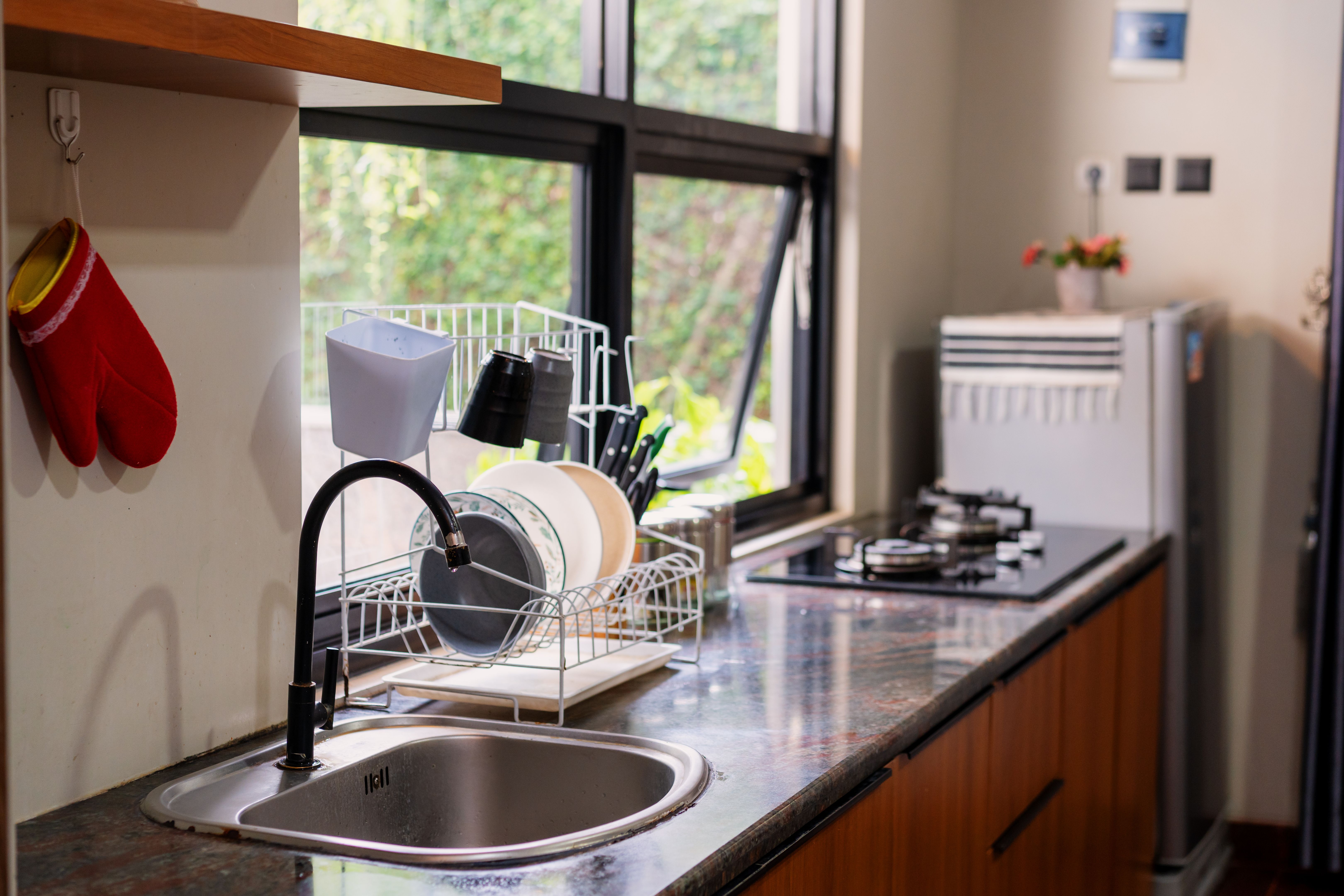 over the sink dish rack