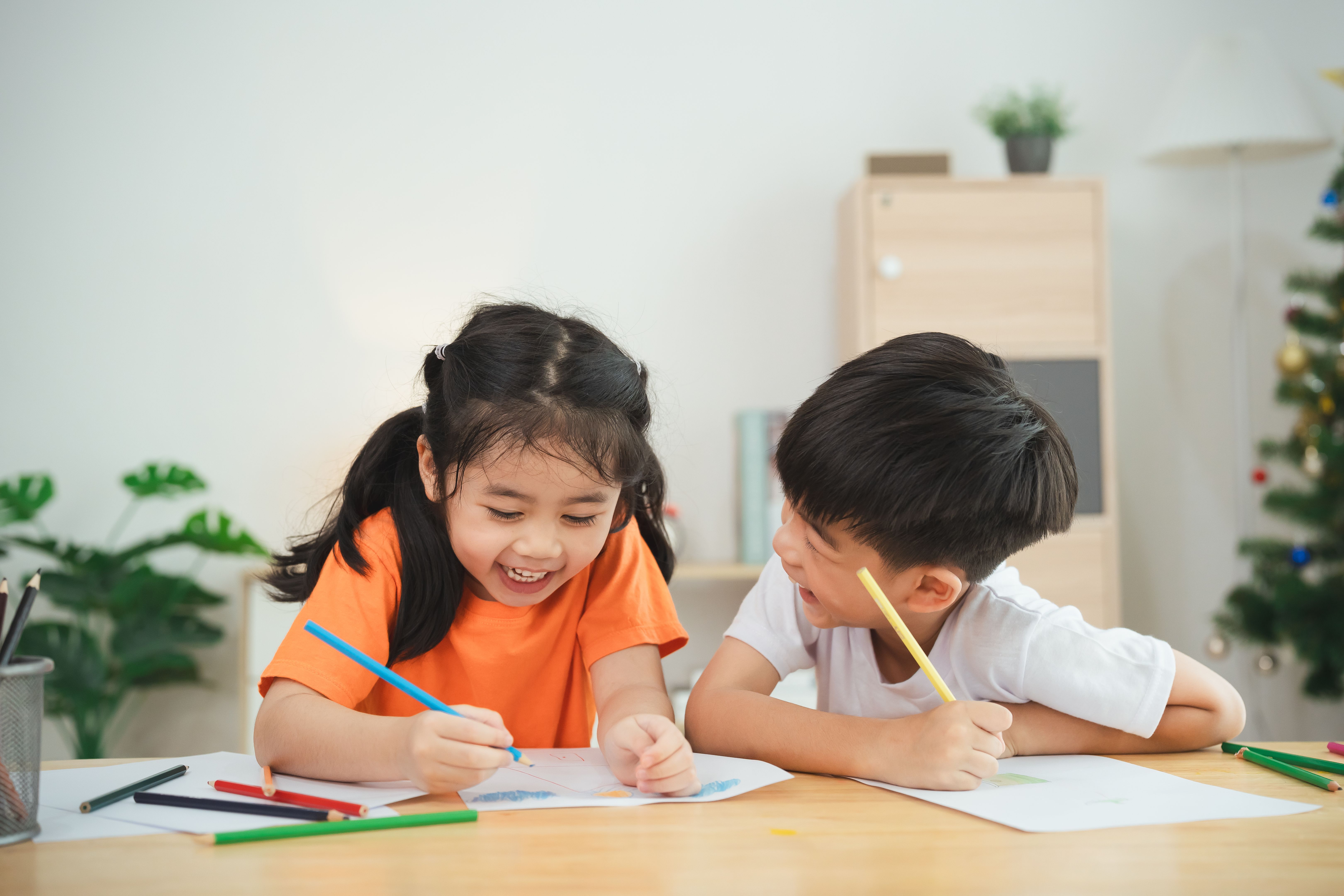 happy children learning