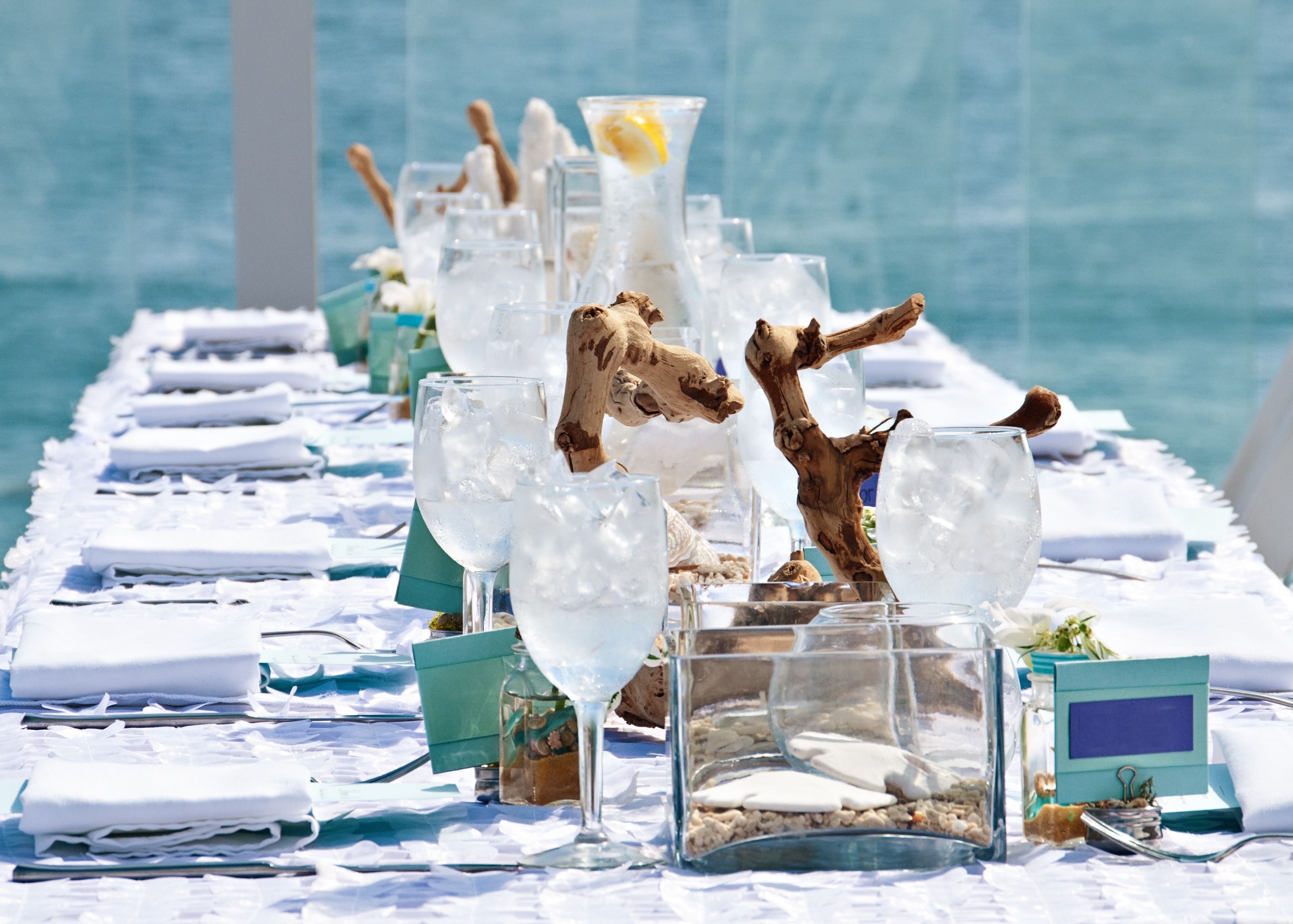 Wedding reception on the beach