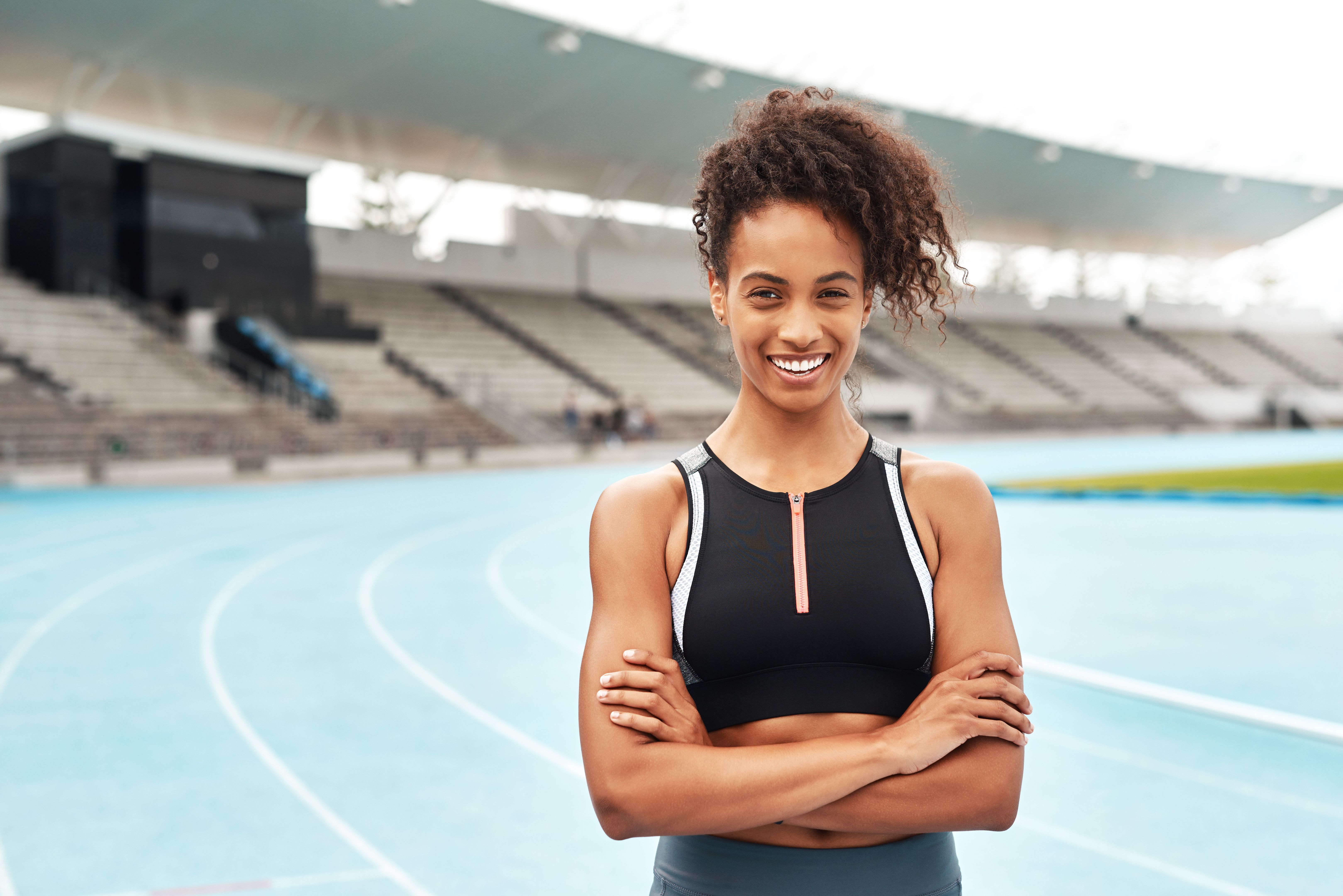 female athlete training