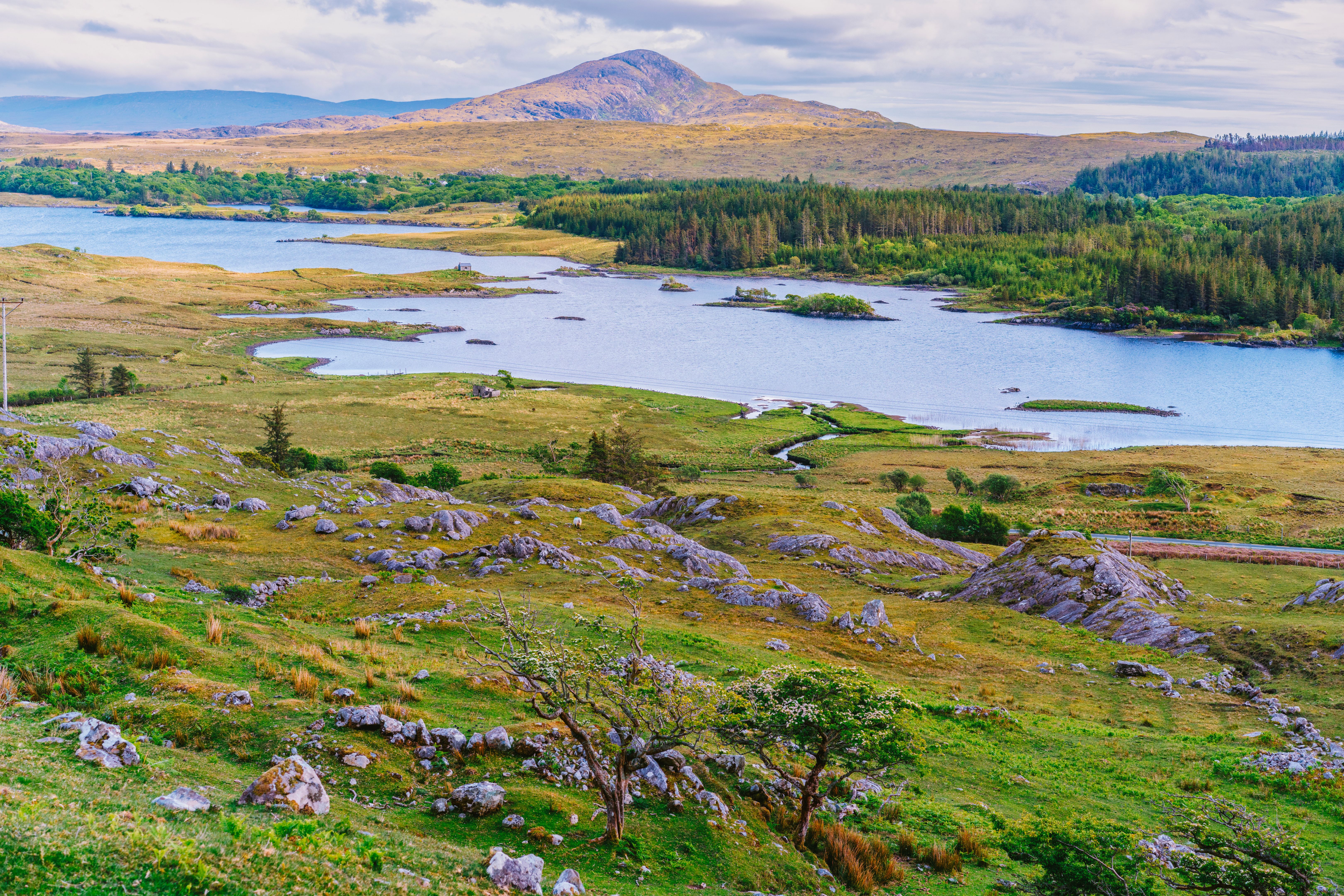 Connemara national park with Ballynahinch Lake Ireland Connemara national park with Ballynahinch Lake Ireland