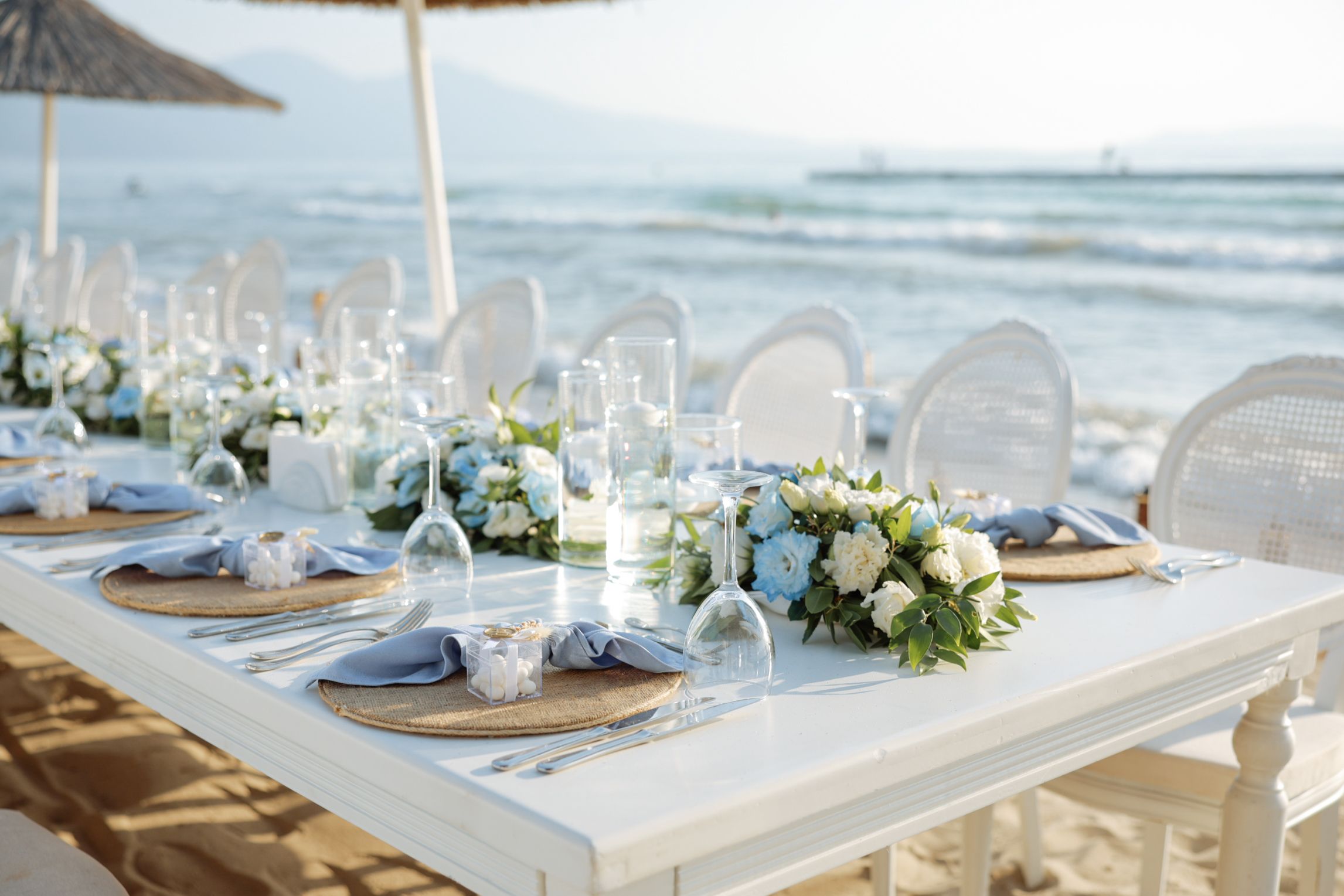 Table setting for an event party or wedding reception