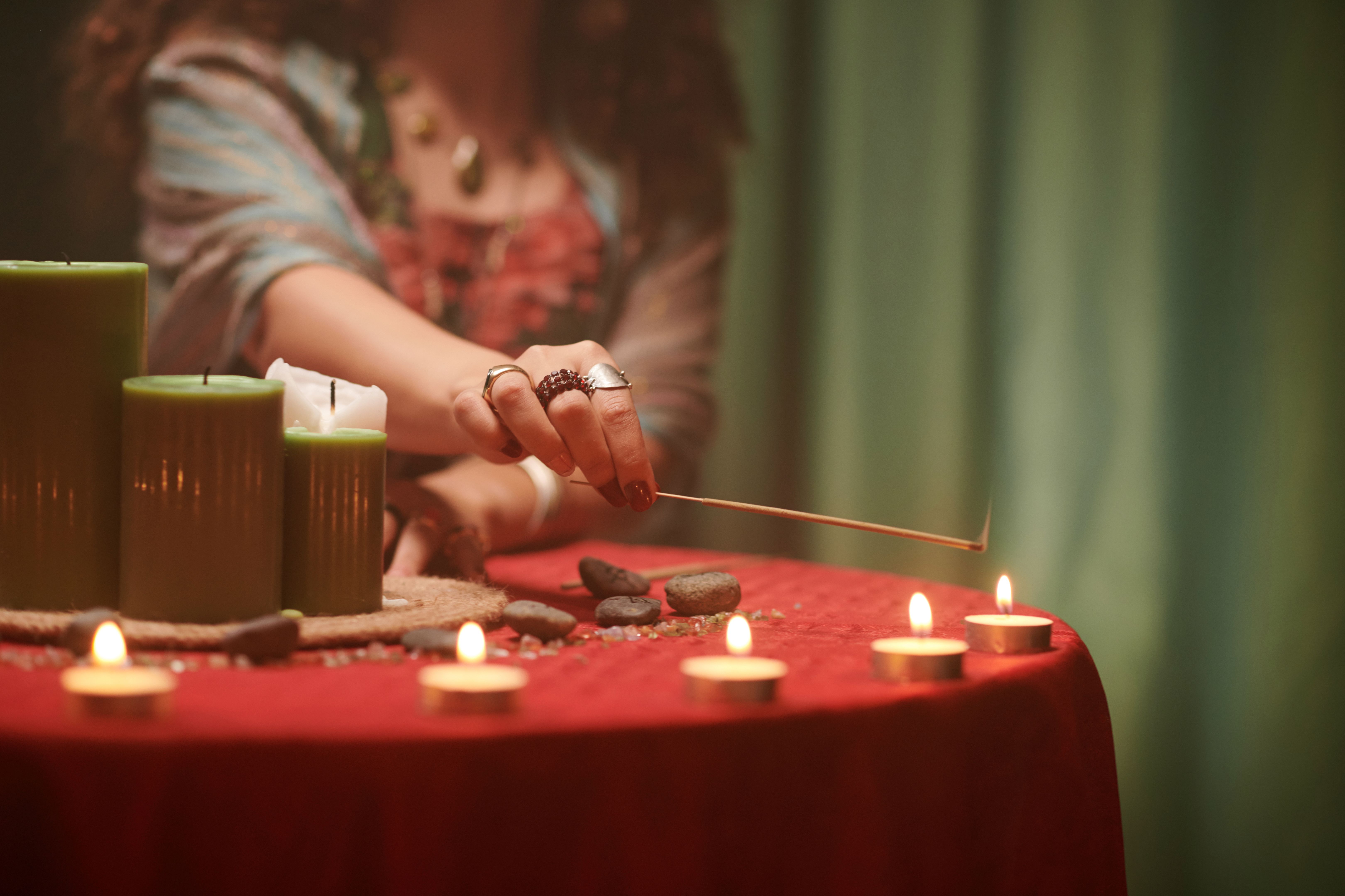 Fortune Teller Burning Candles