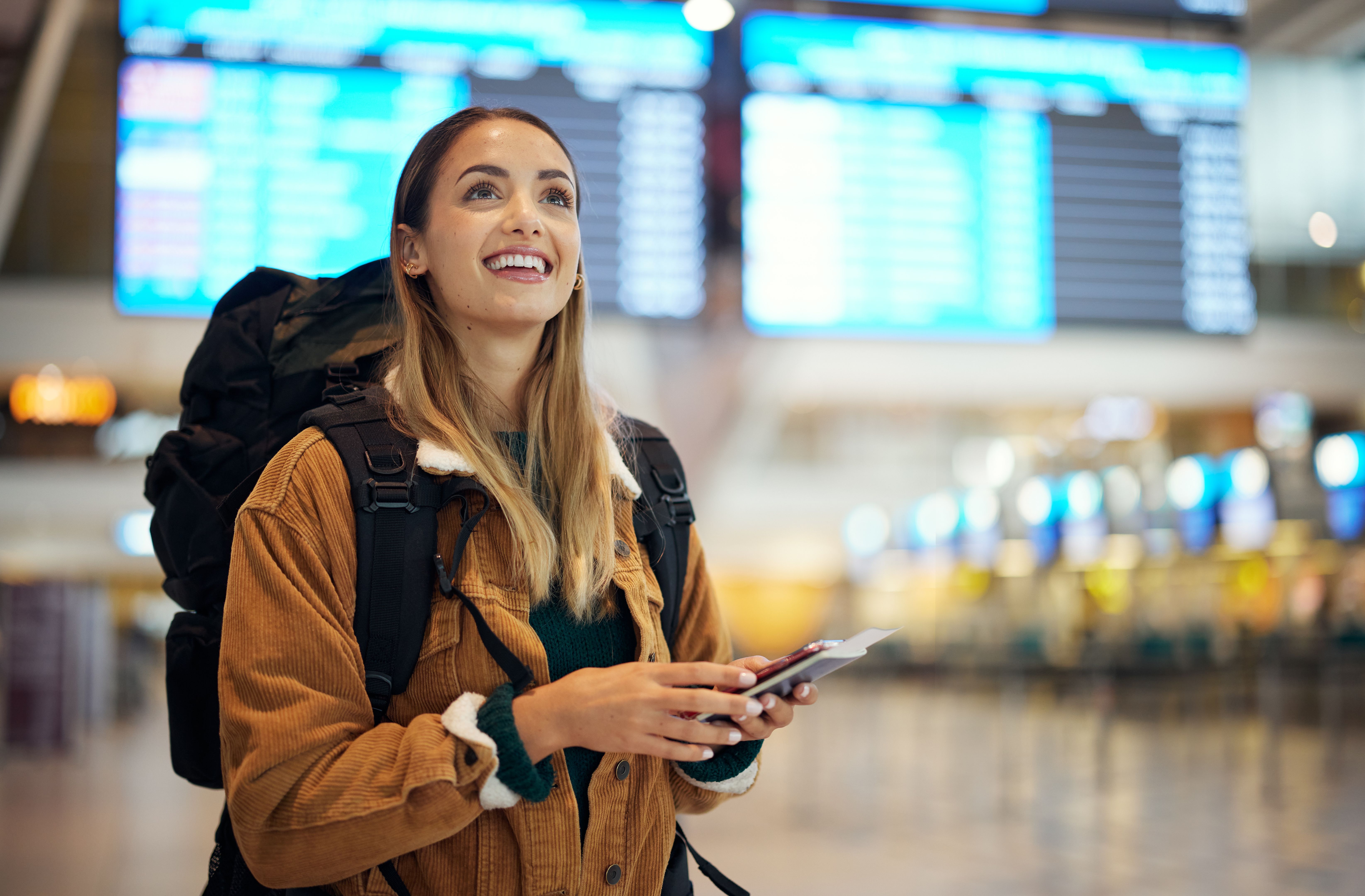 student at airport