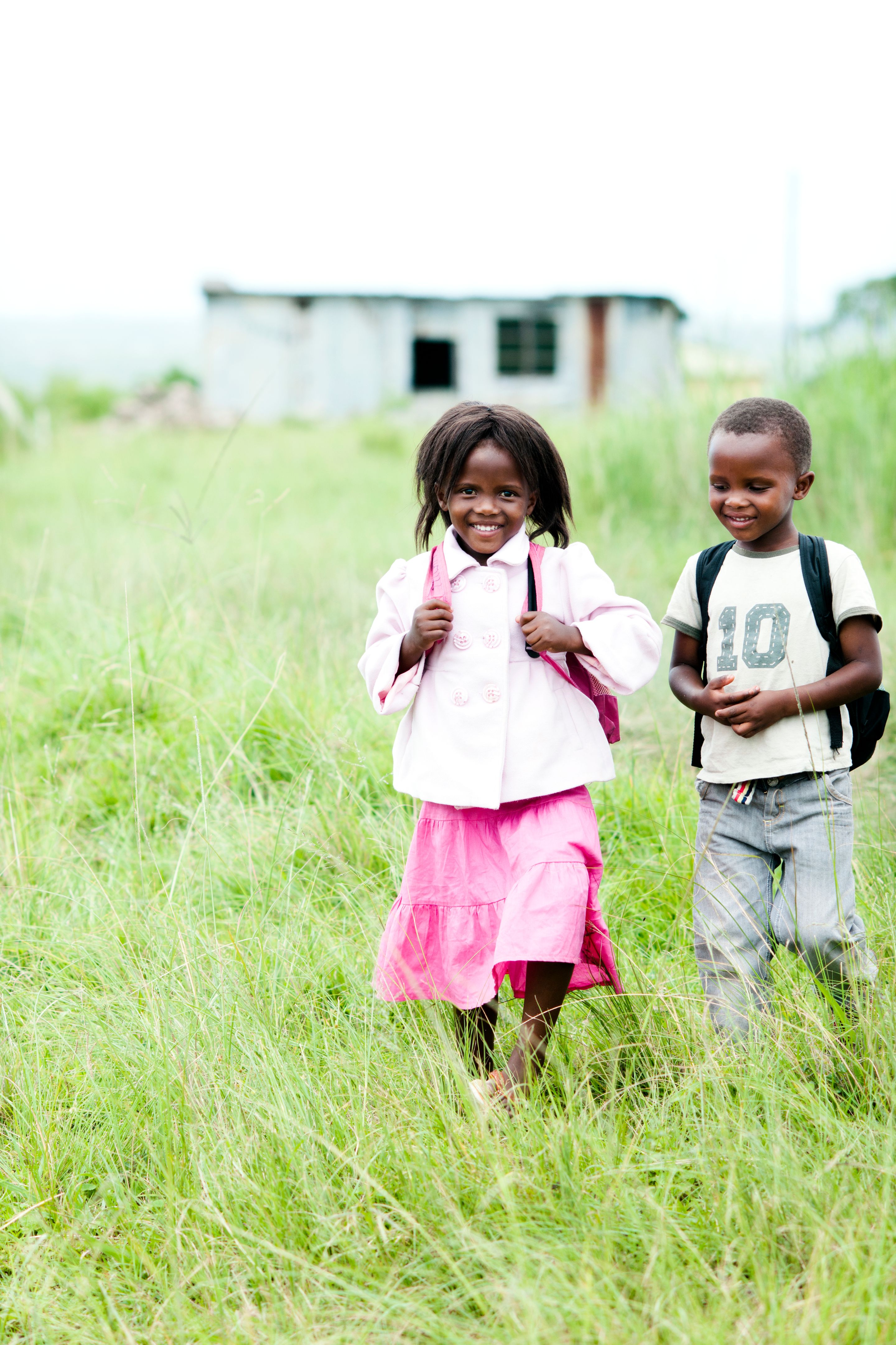 Happy brother and sister