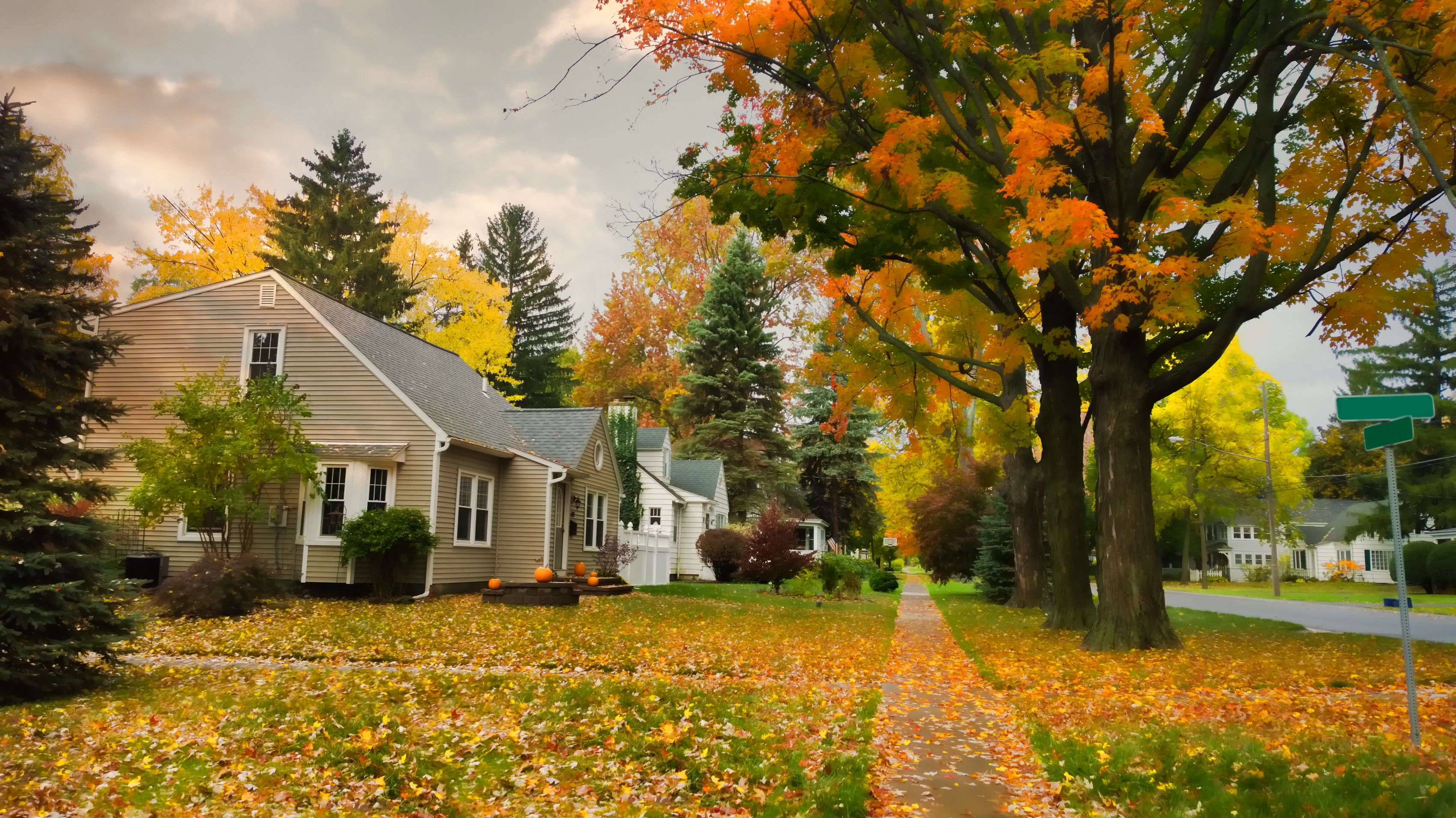 autumn neighborhood