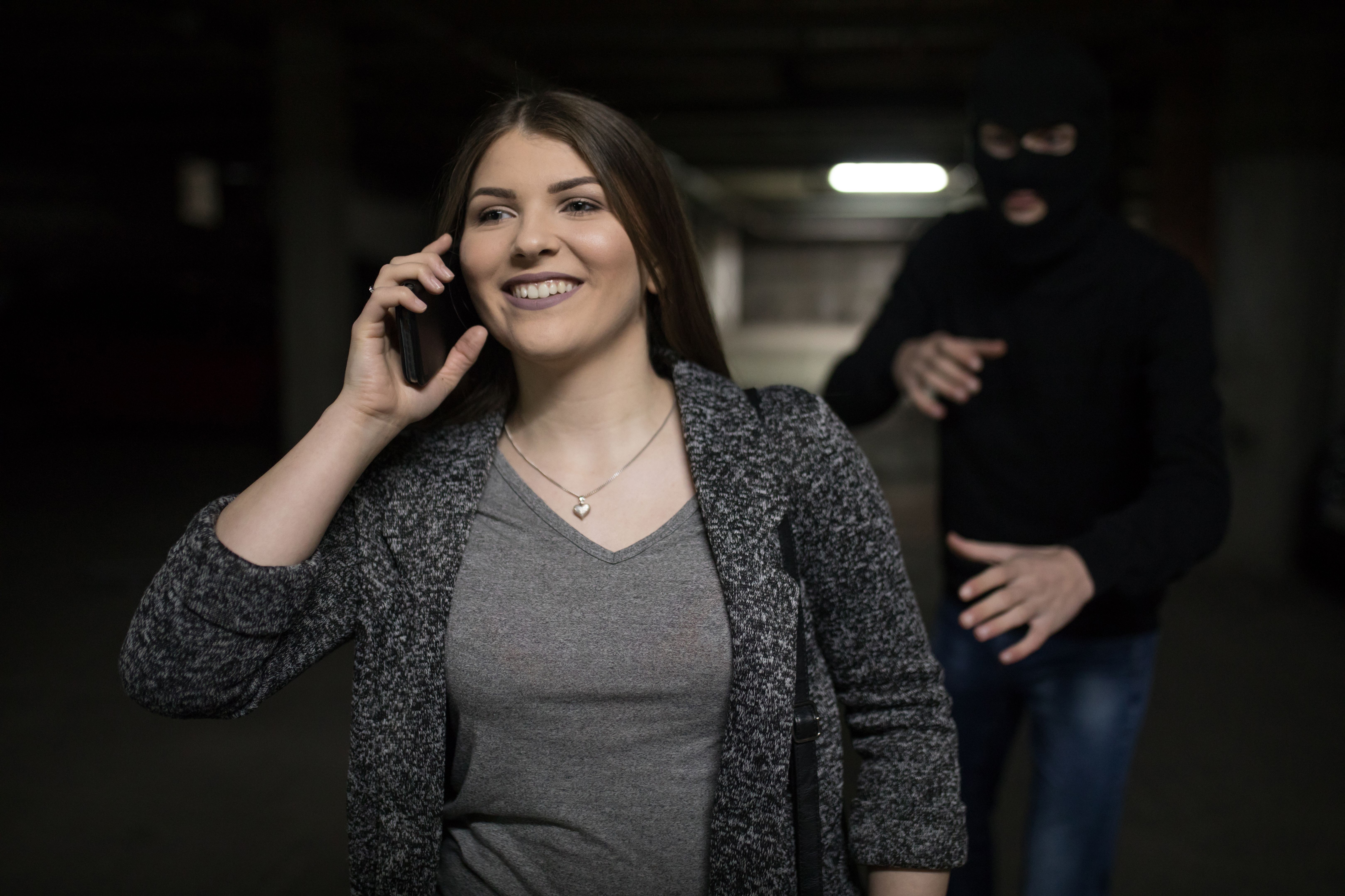 Thief with mask in action