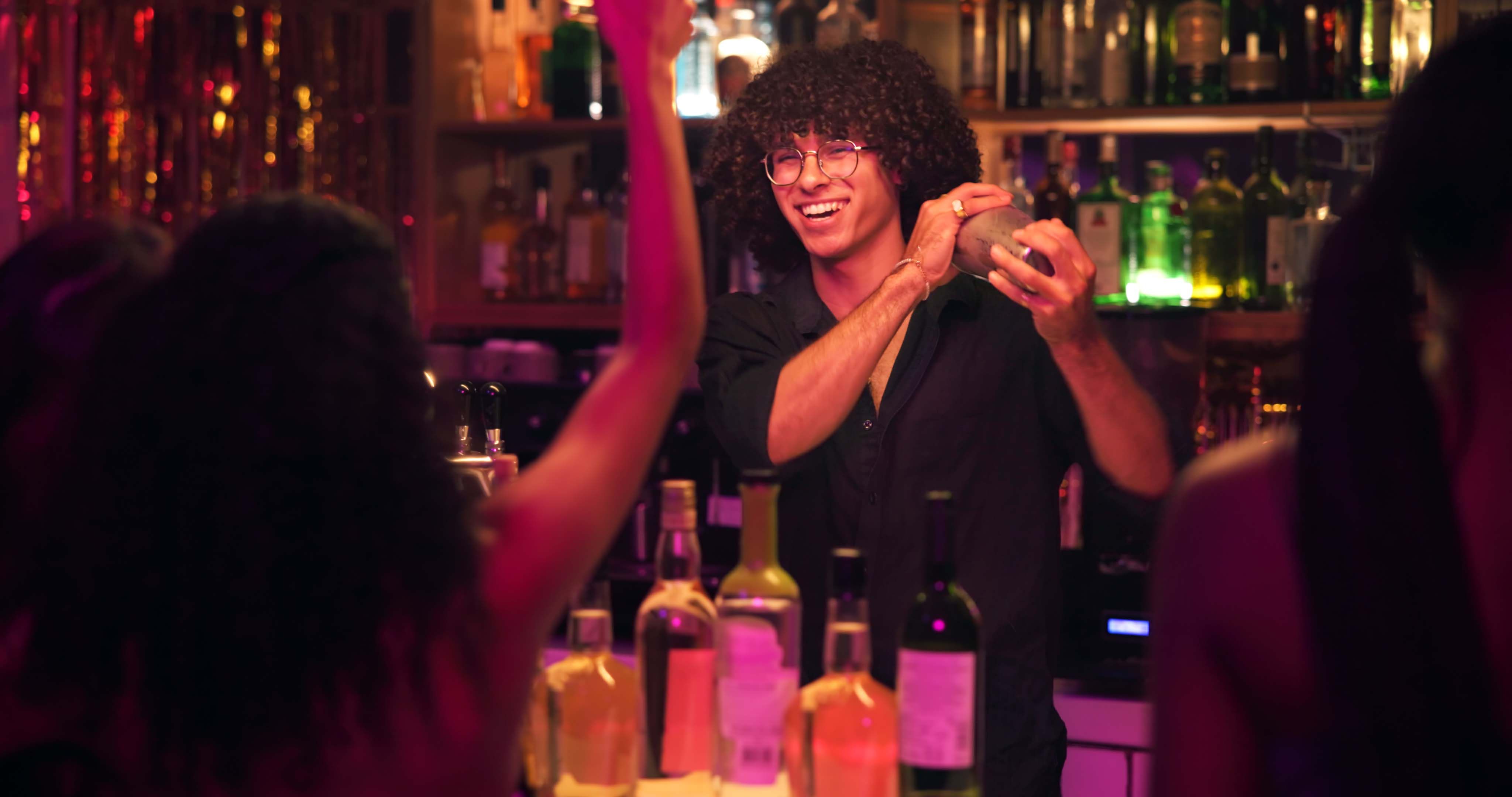bartender shaking drink