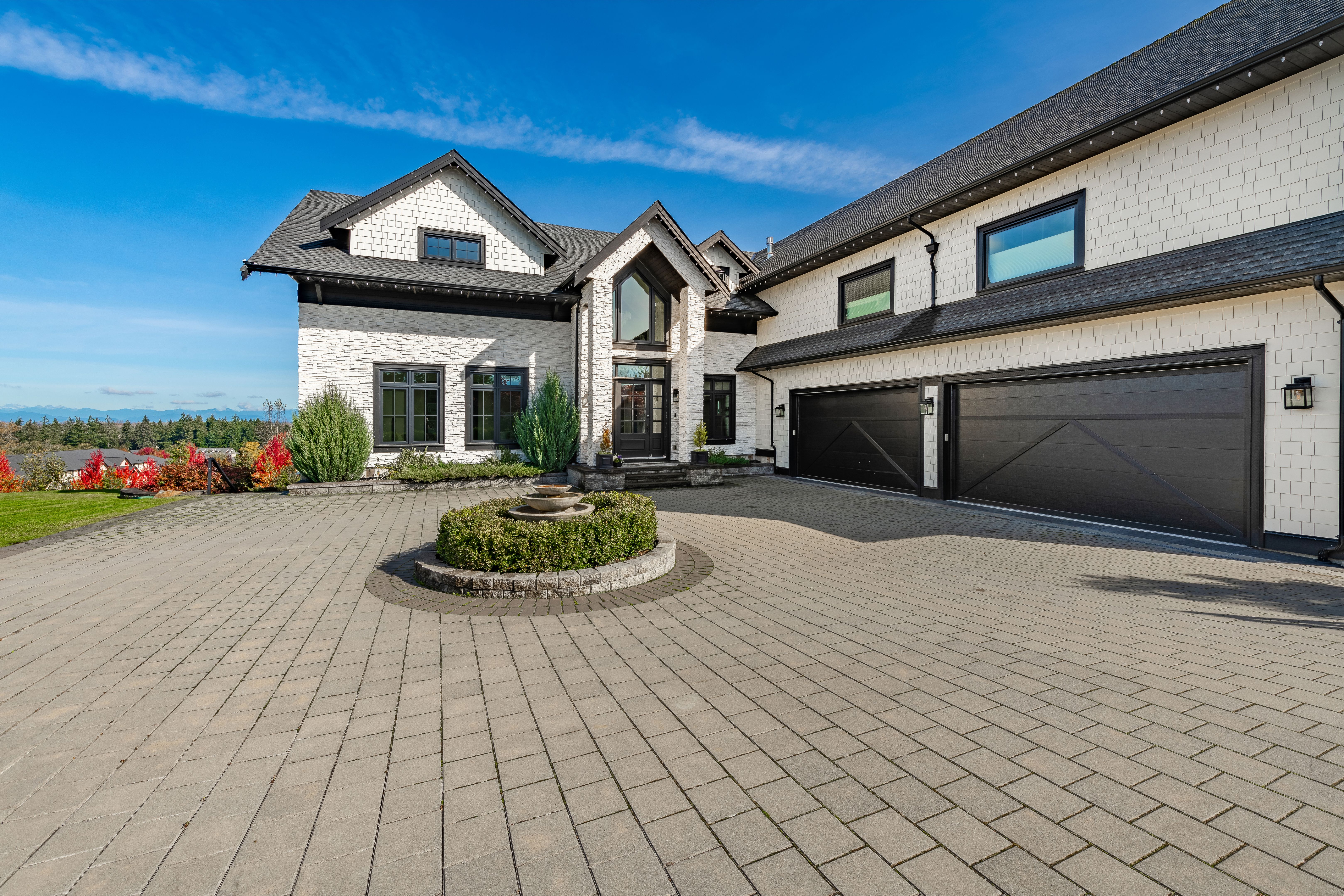 Exterior photographs of a large estate style home