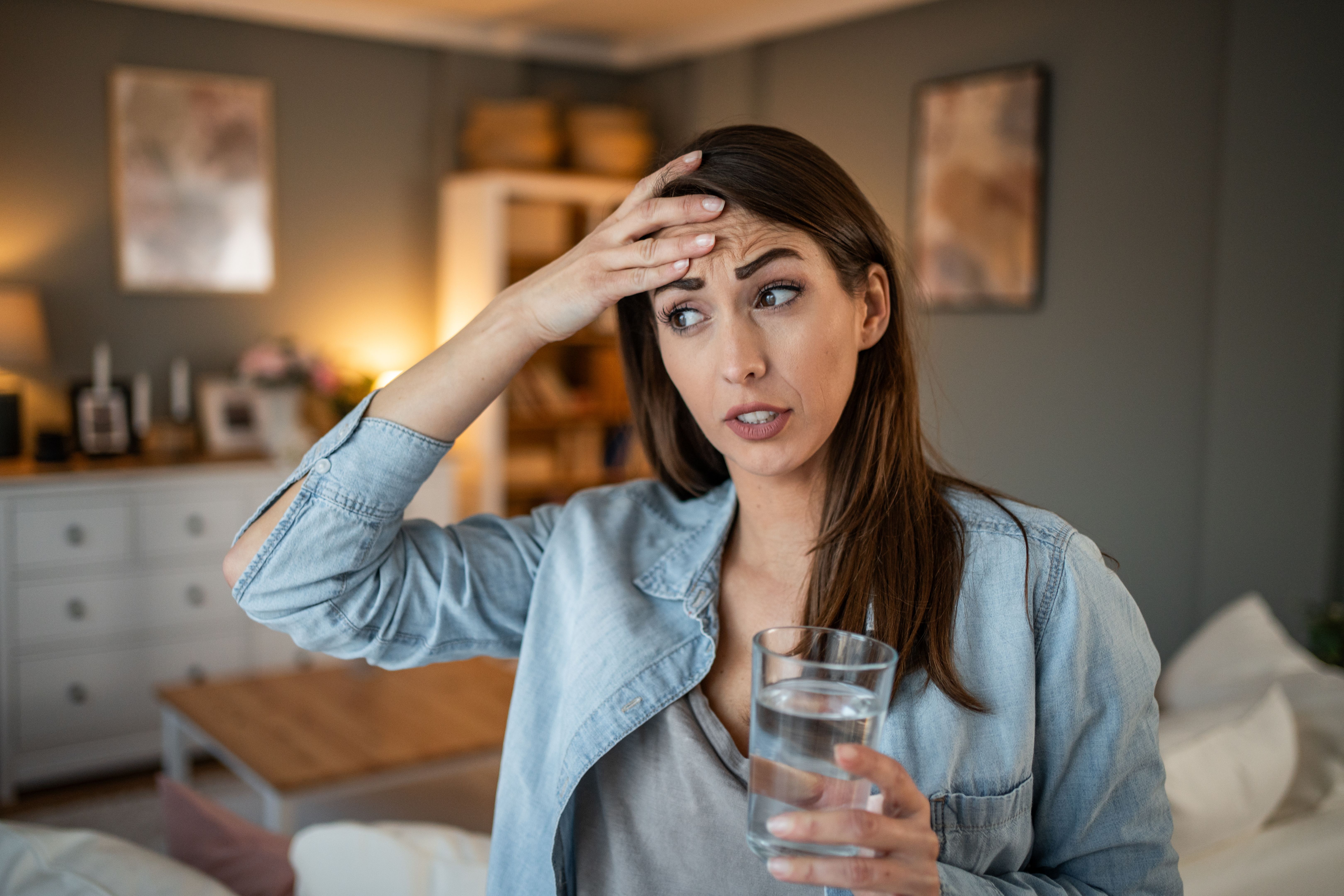 Young woman with headache Young woman with headache
