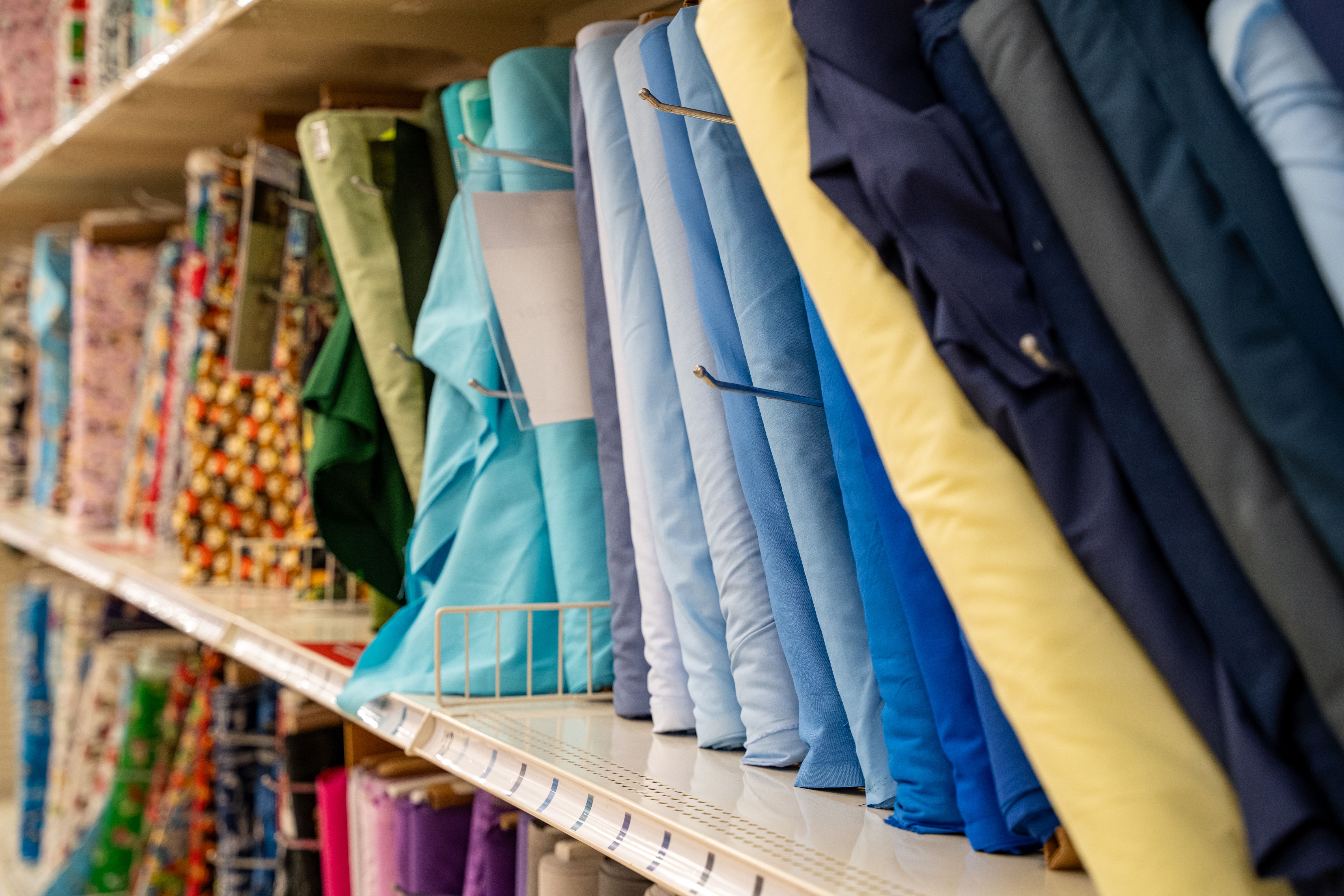 colorful fabric selection