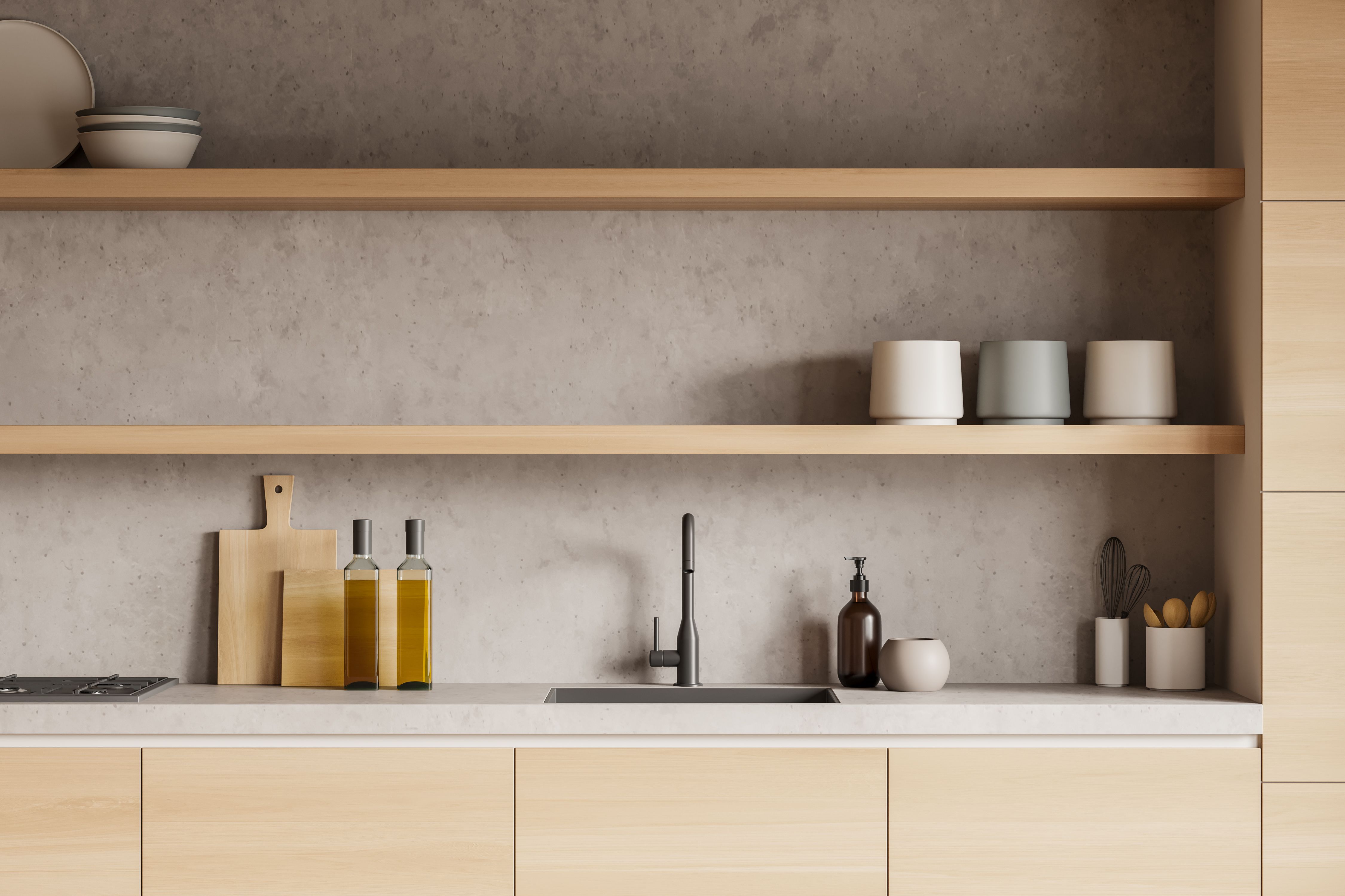 modern kitchen shelving