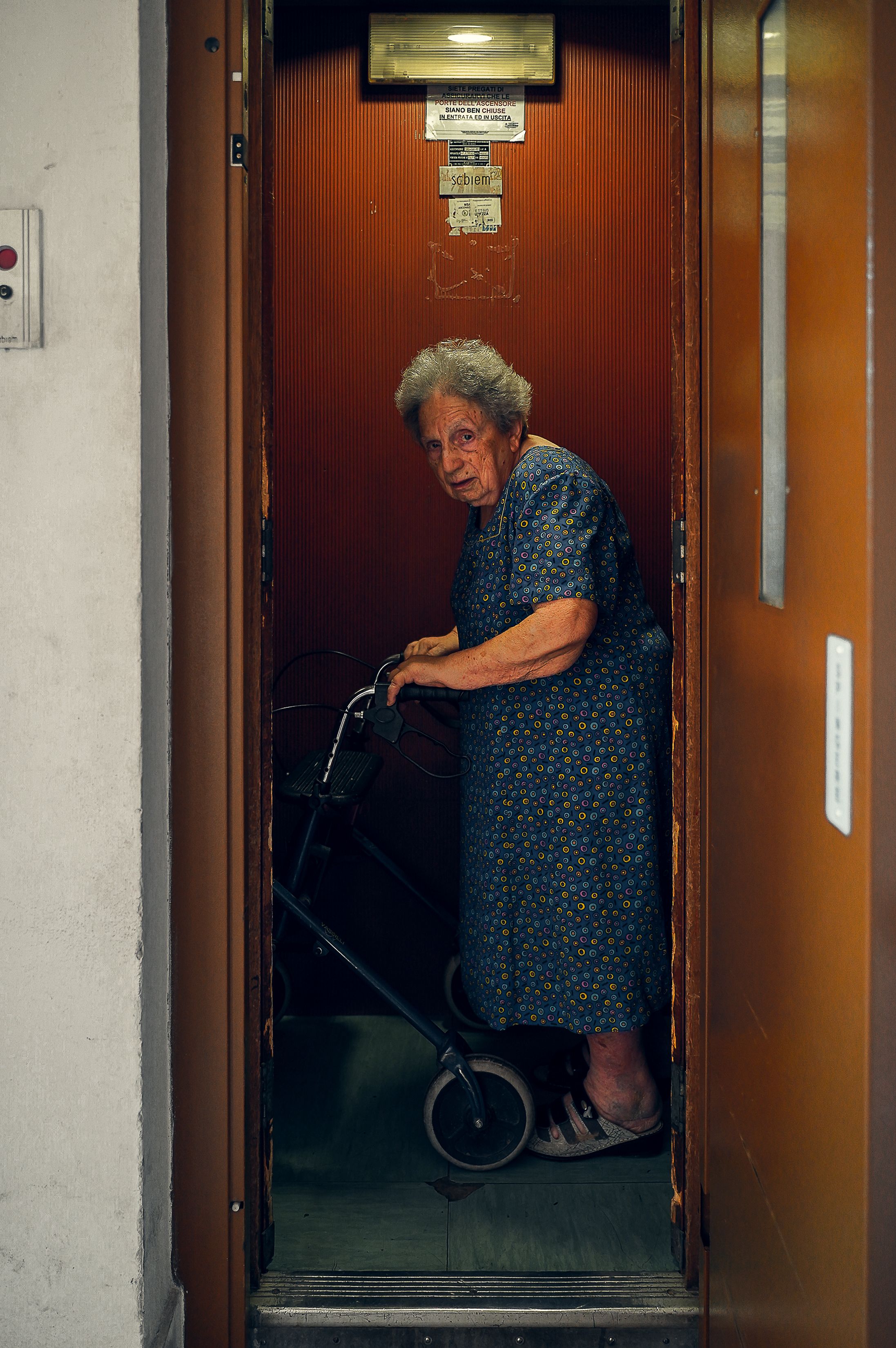 elderly using lift