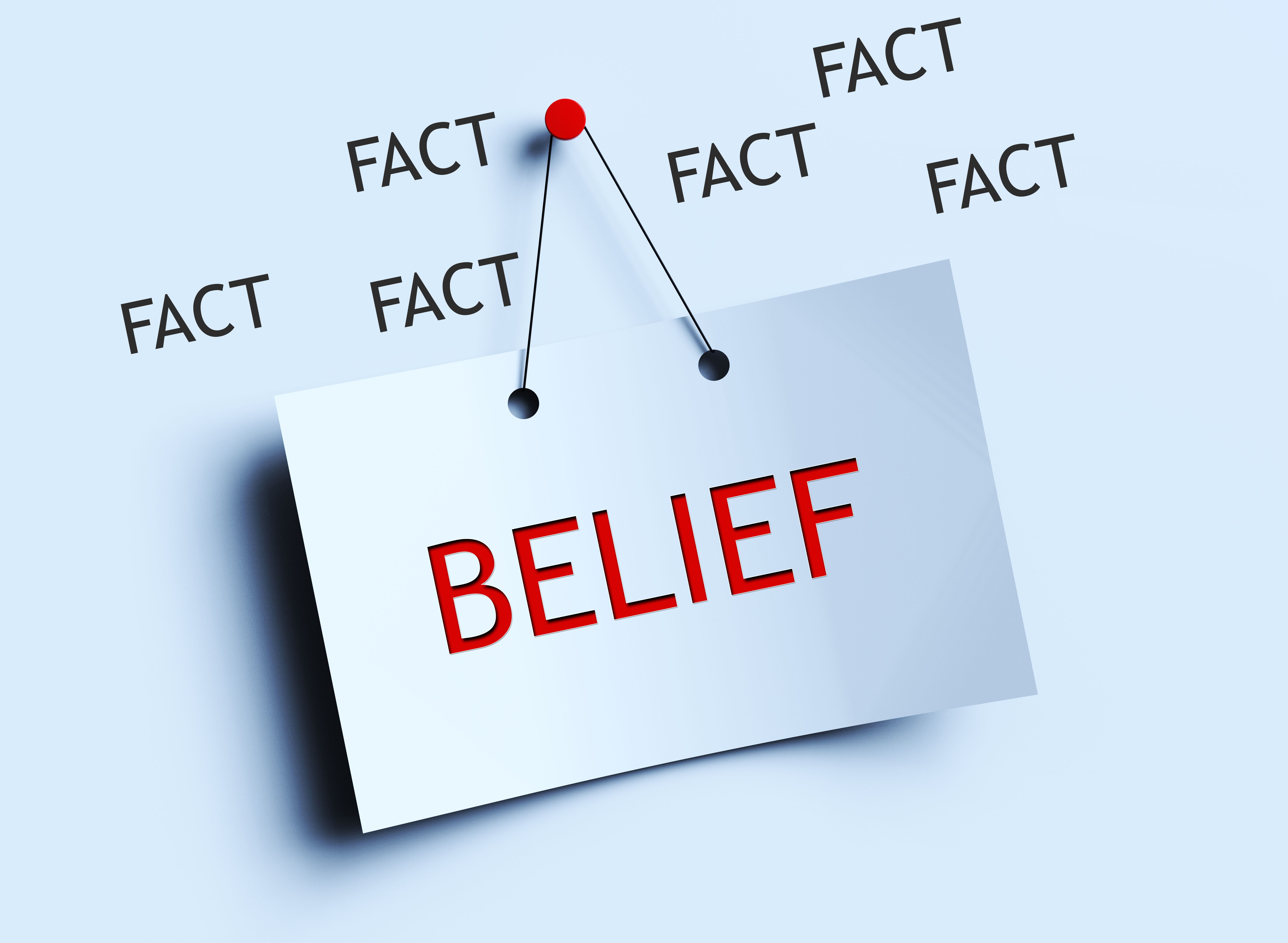 Belief Fact, Bias concept.