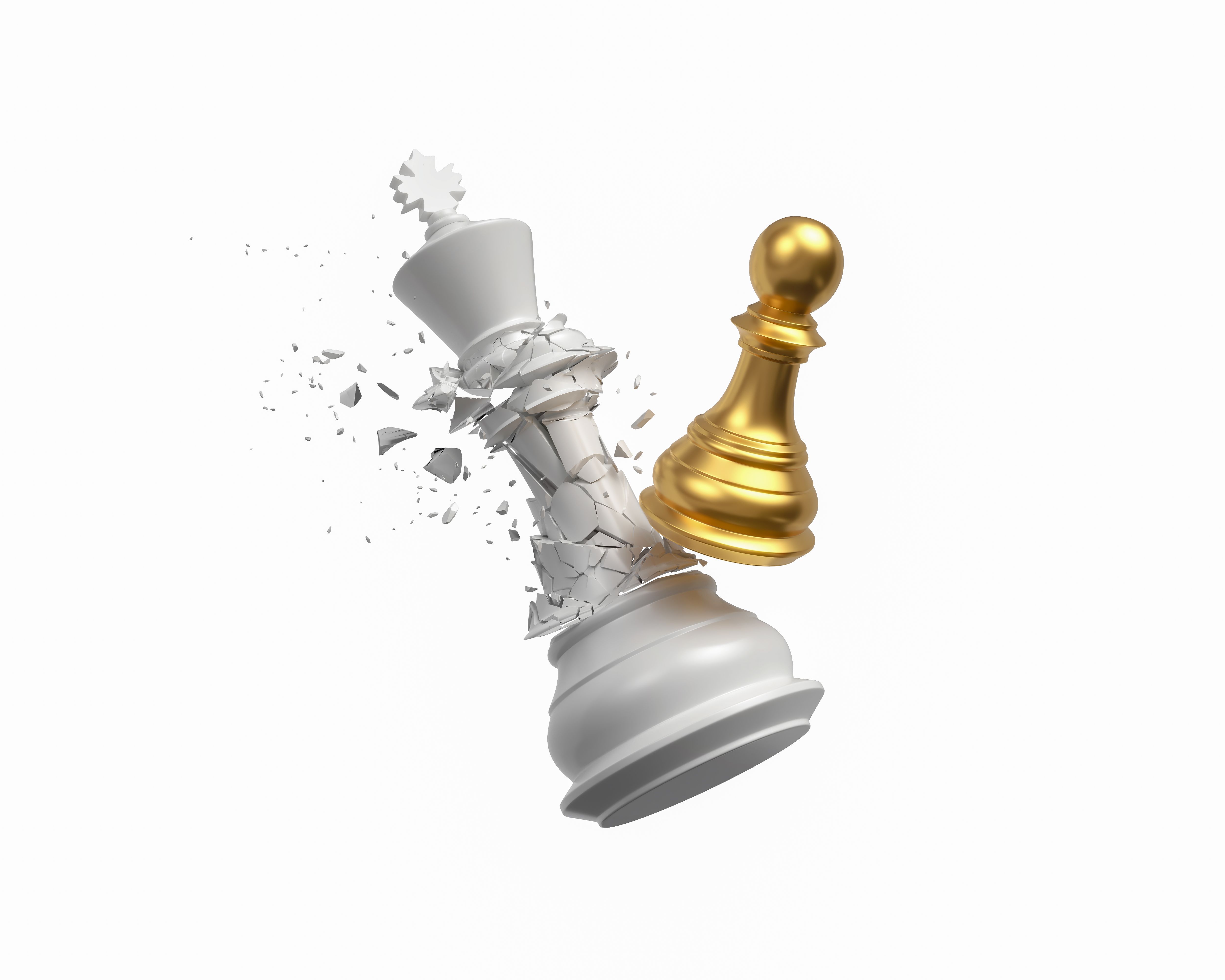 chess pieces isolate on white background, chess competition Concept of Strategy business ideas, chess battle, business strategy concept.3d rendering.