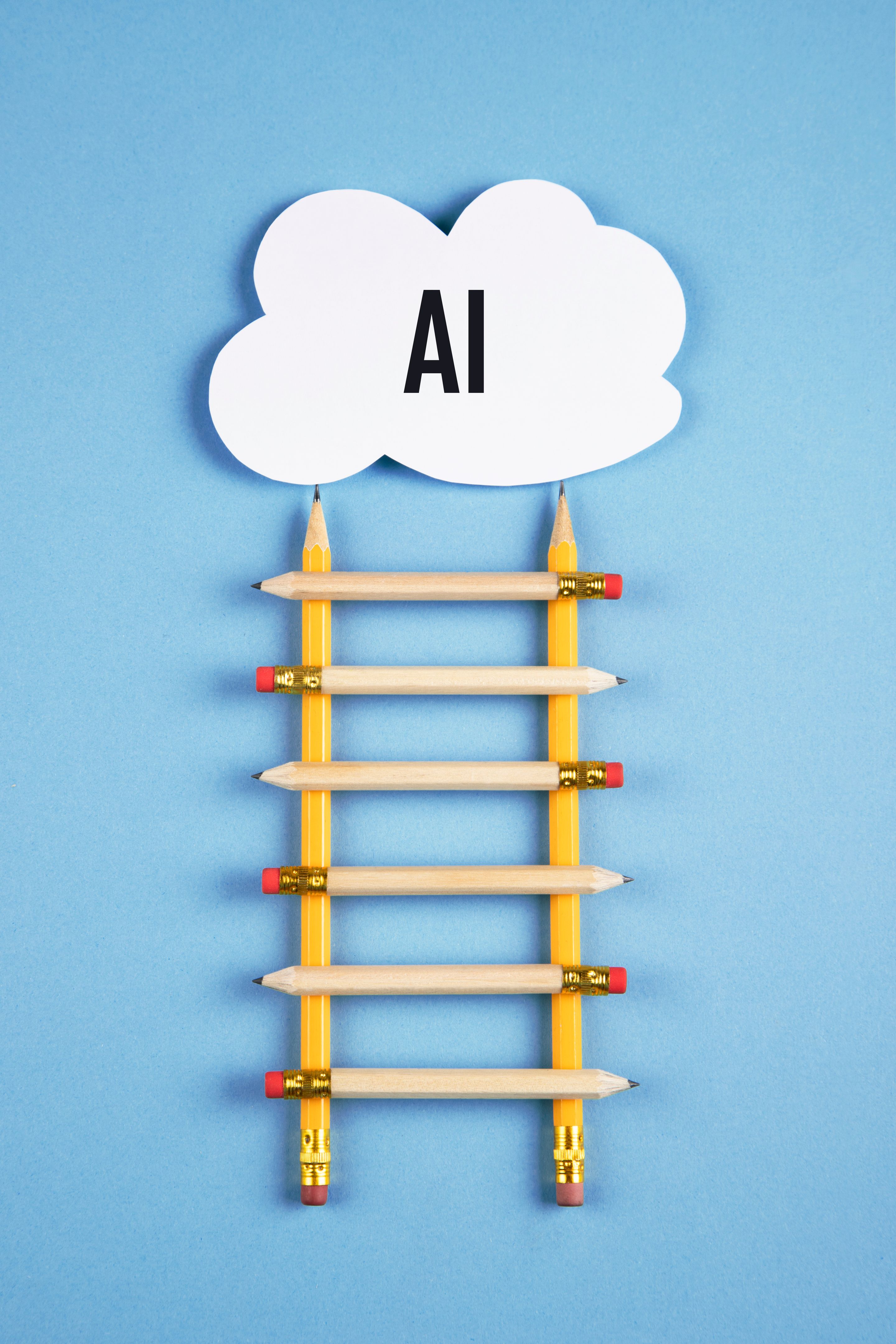 Pencil ladder with ,,AI'' cloud Pencil ladder with ,,AI'' cloud
