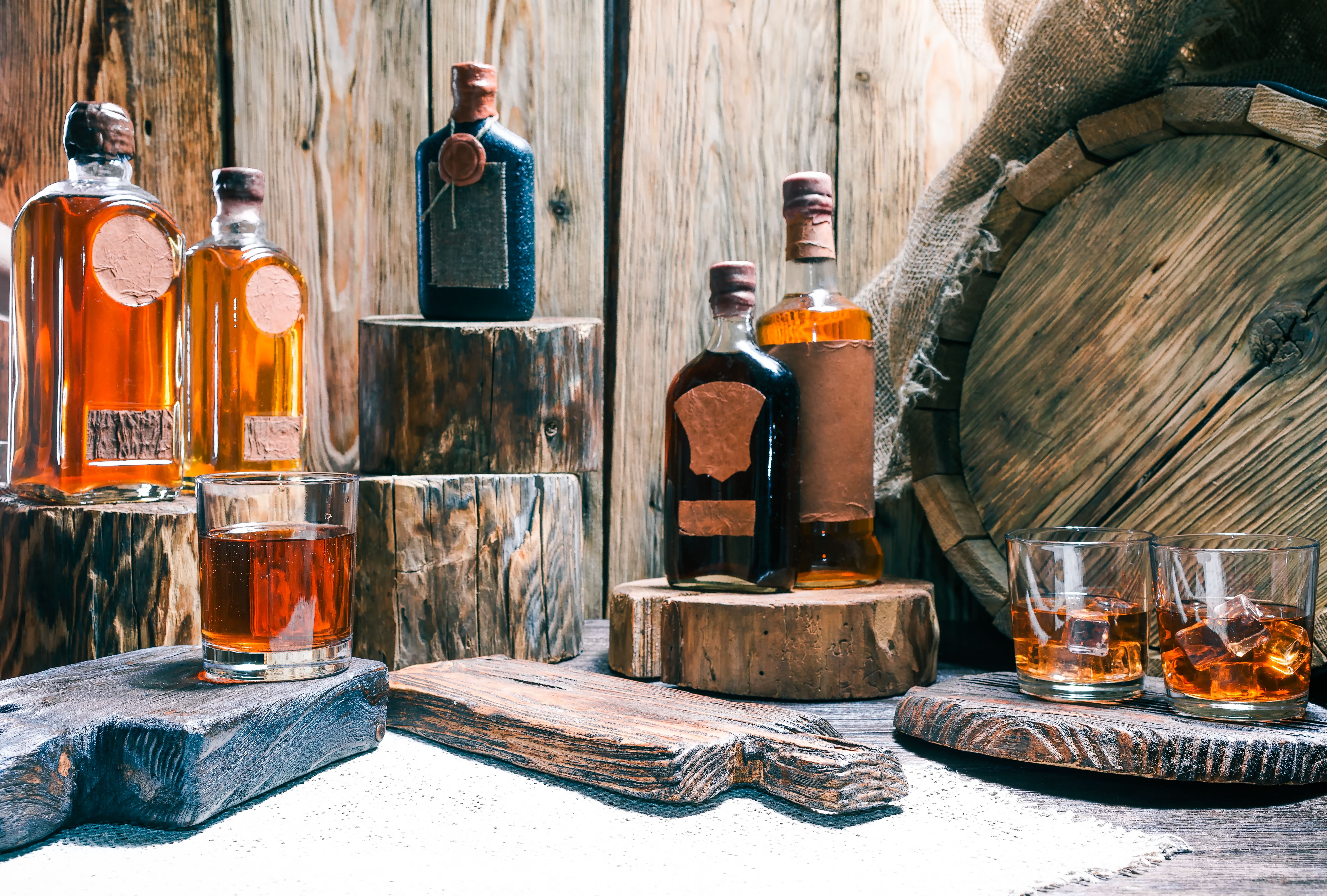 premium rum bottles