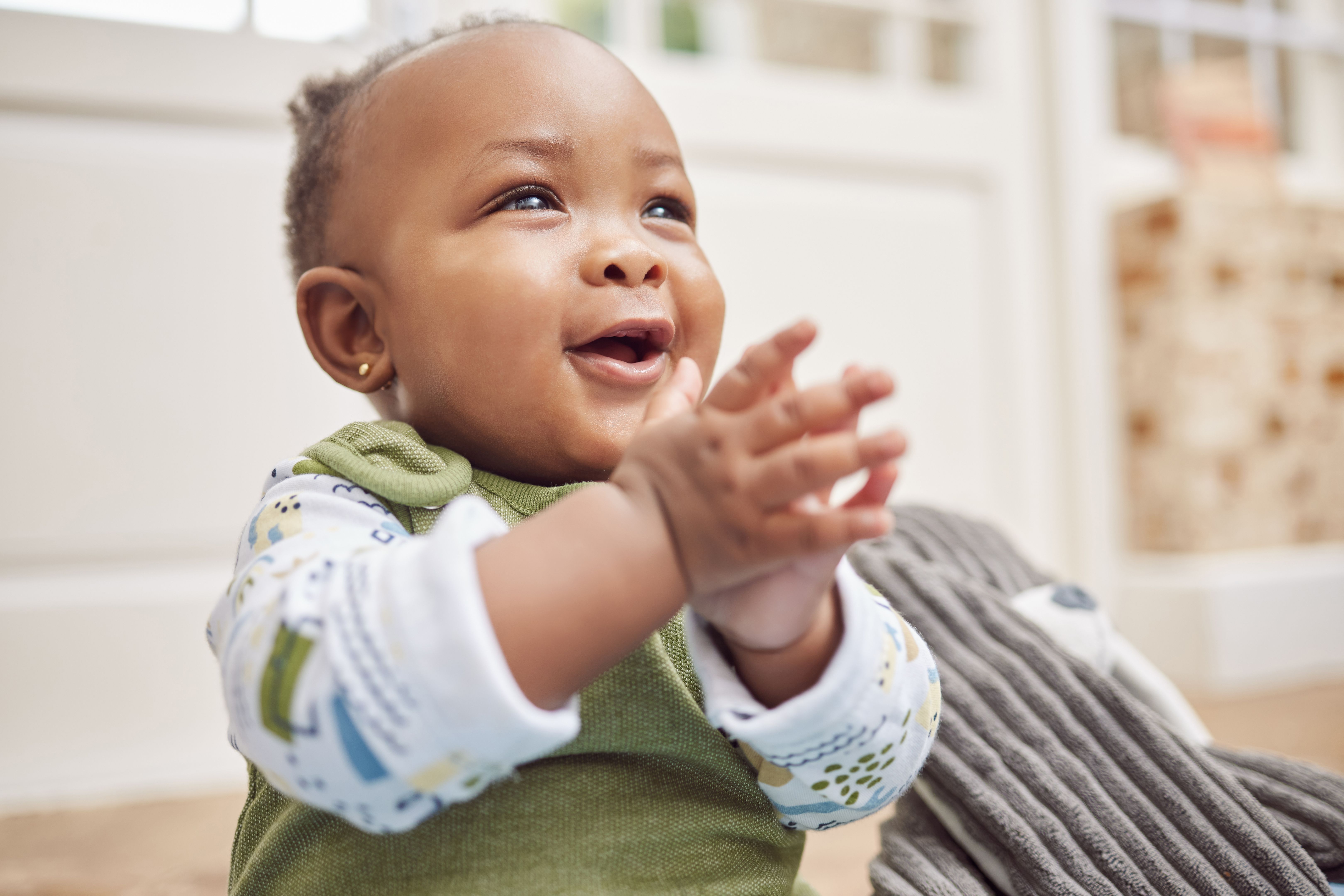 Shot of an adorable baby girl at home