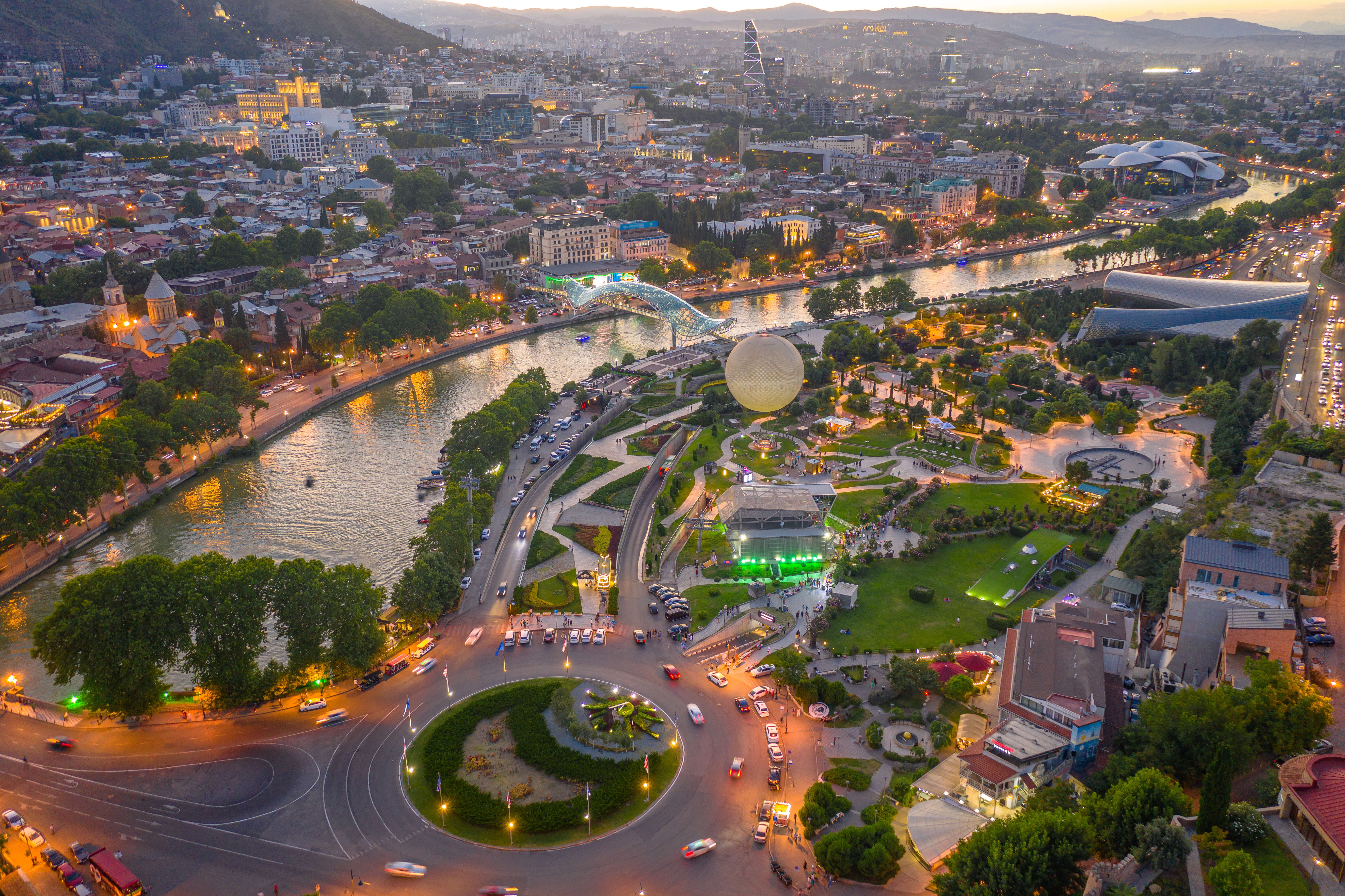 Evening view of Tbilisi, capital of Georgia. Evening view of Tbilisi, capital of Georgia.