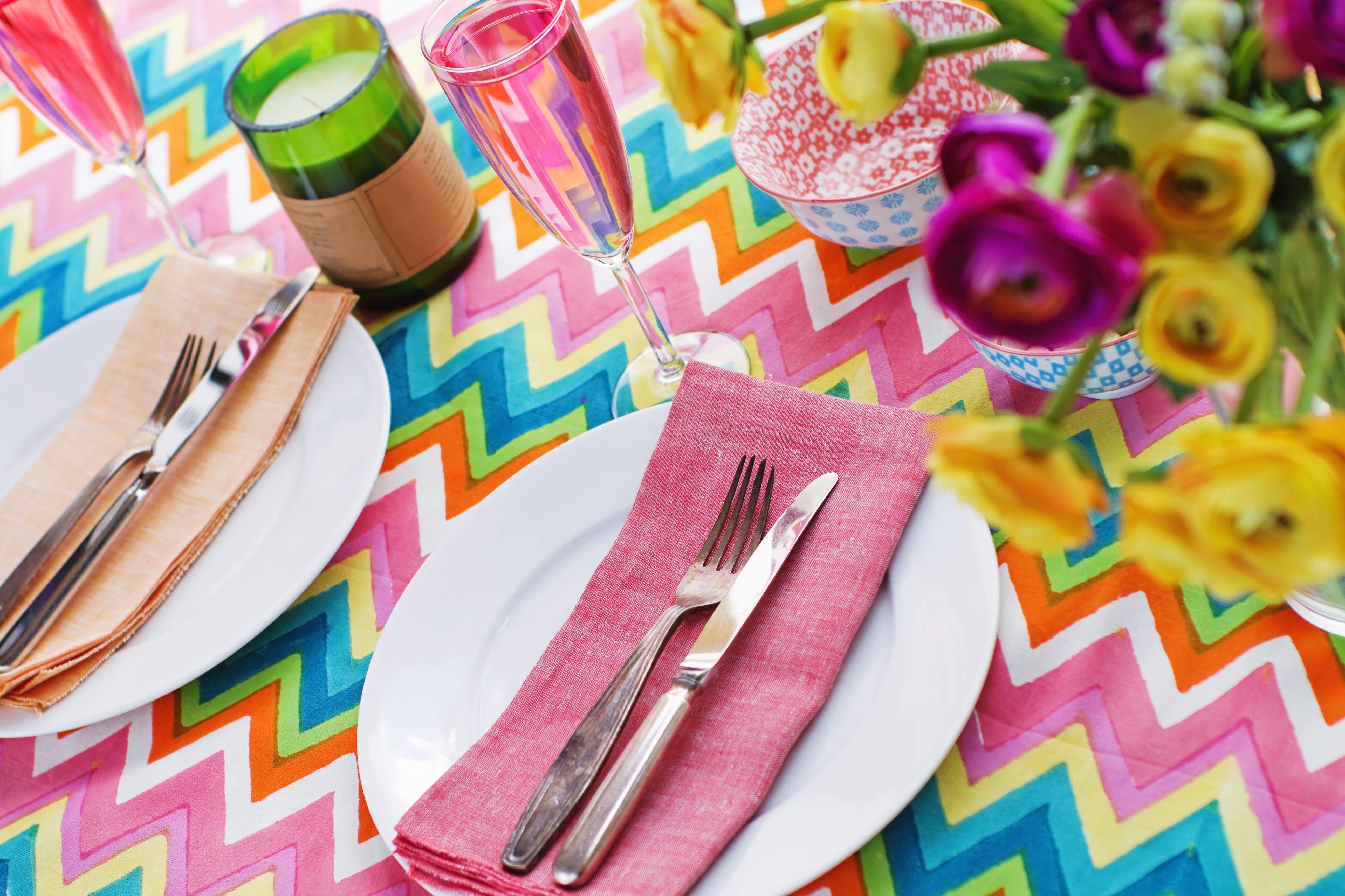 colorful tablecloths