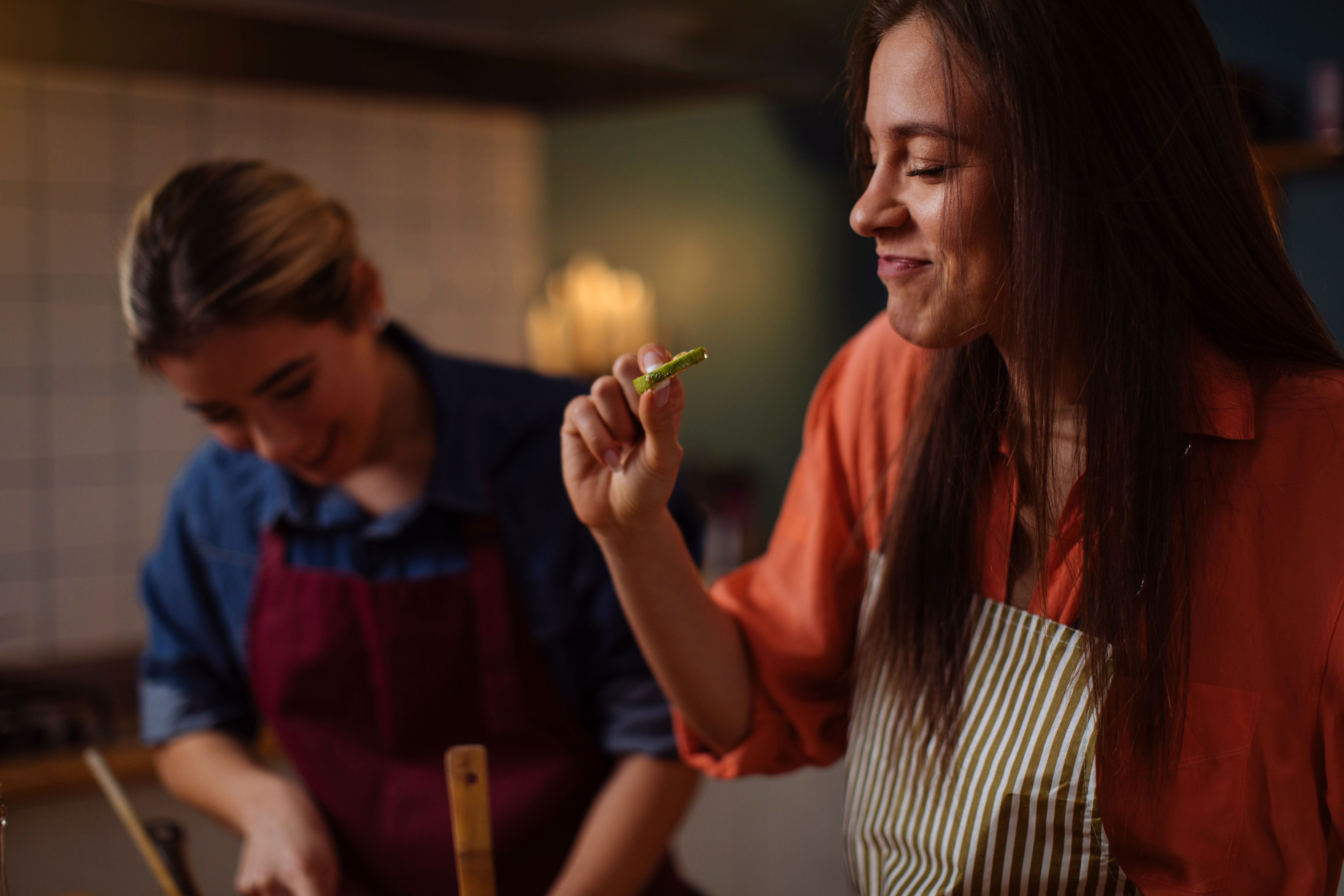 tasting organic food