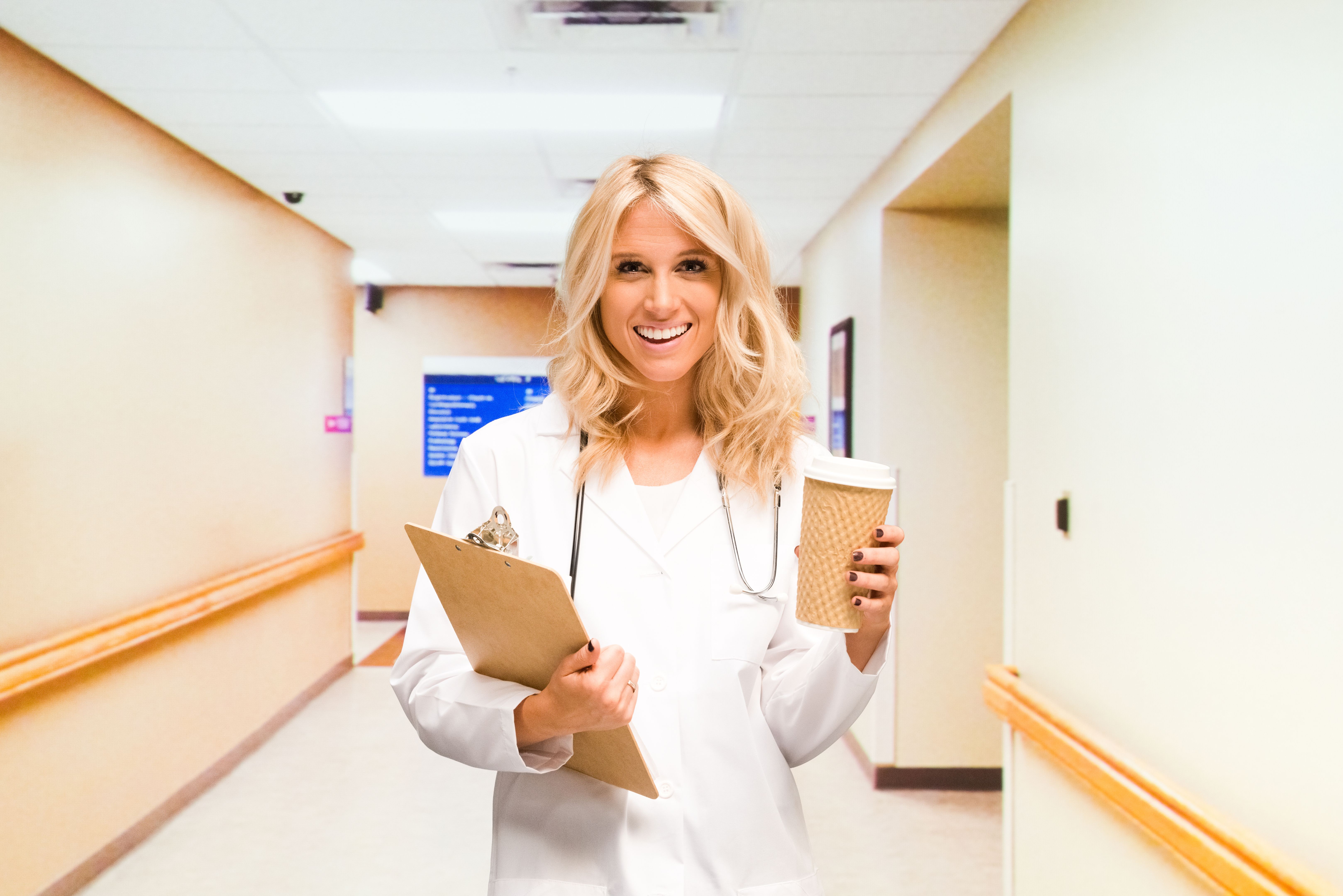 Smiling female doctor in hospital