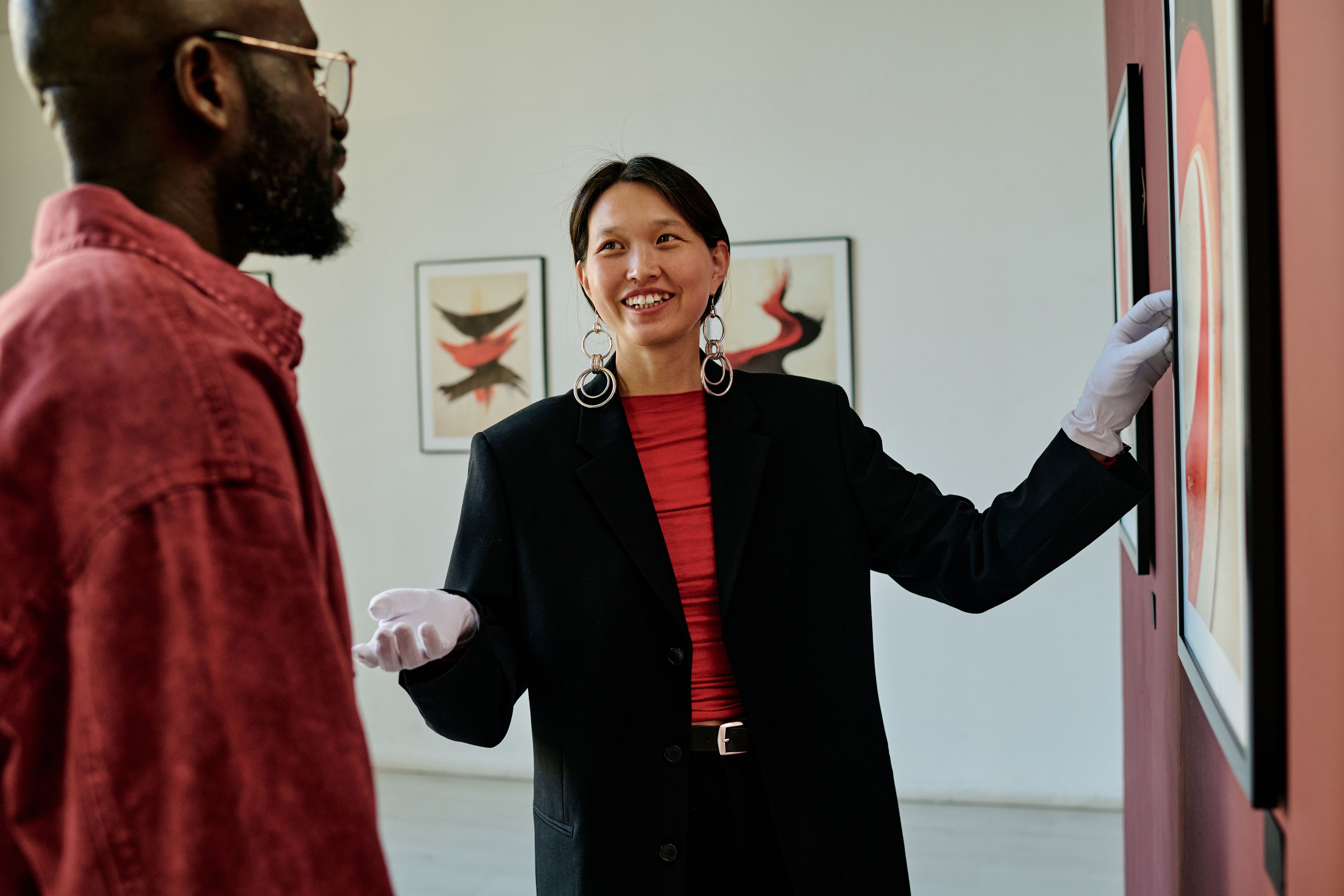 art curator explaining