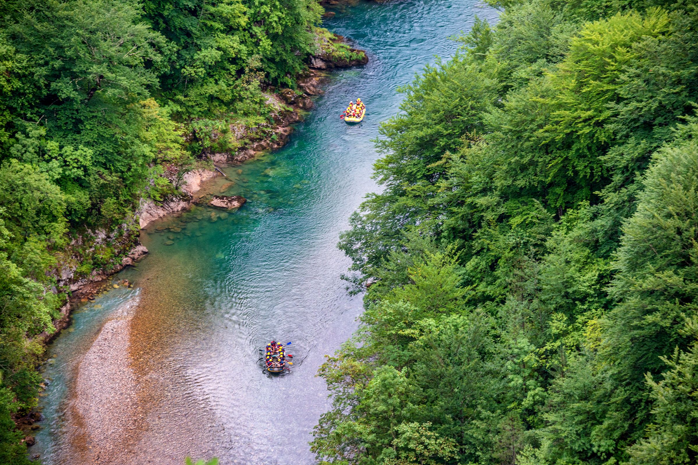 Rafting on the river Tara, Durmitor National Park in Montenegro