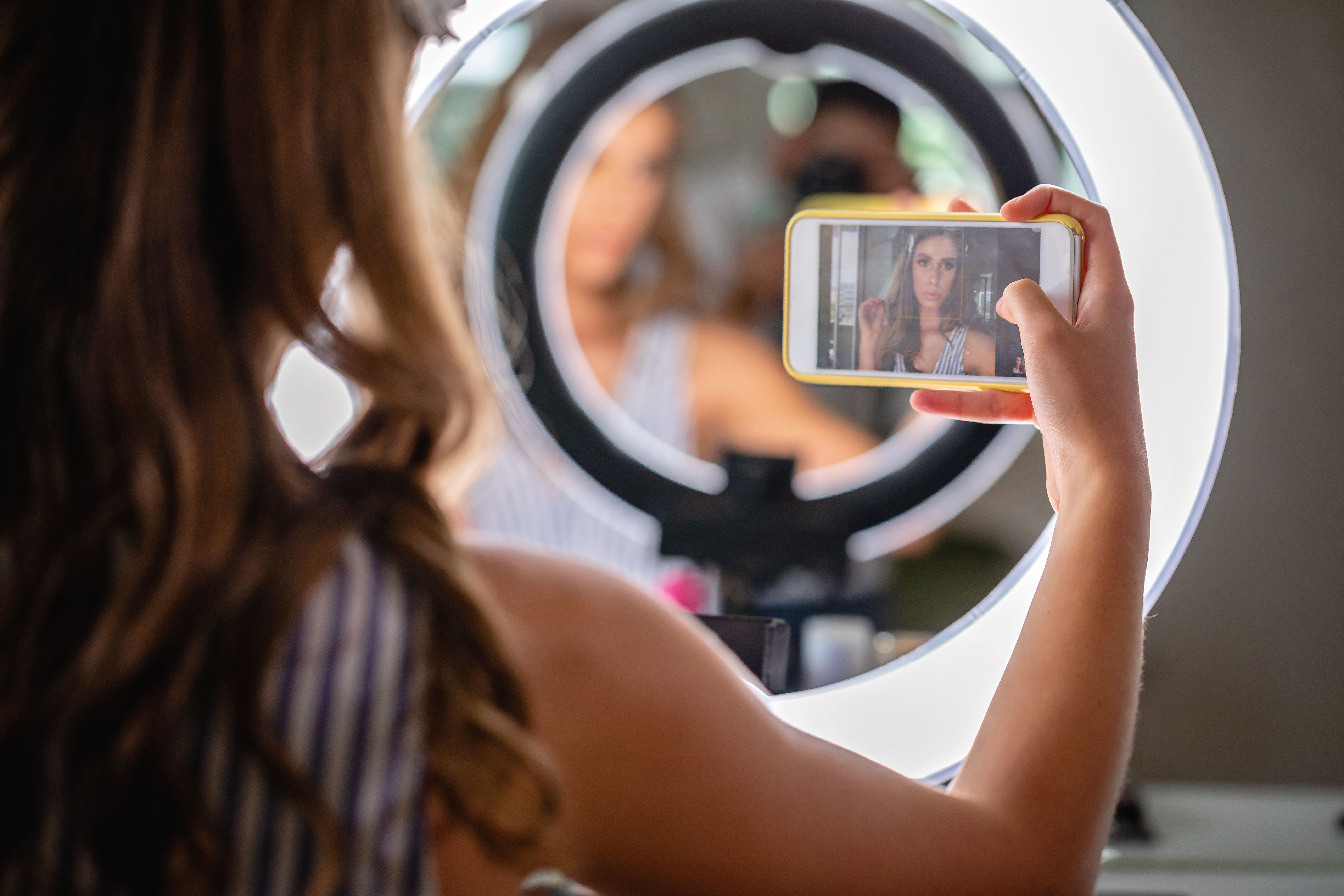 Glamorous model taking a selfie