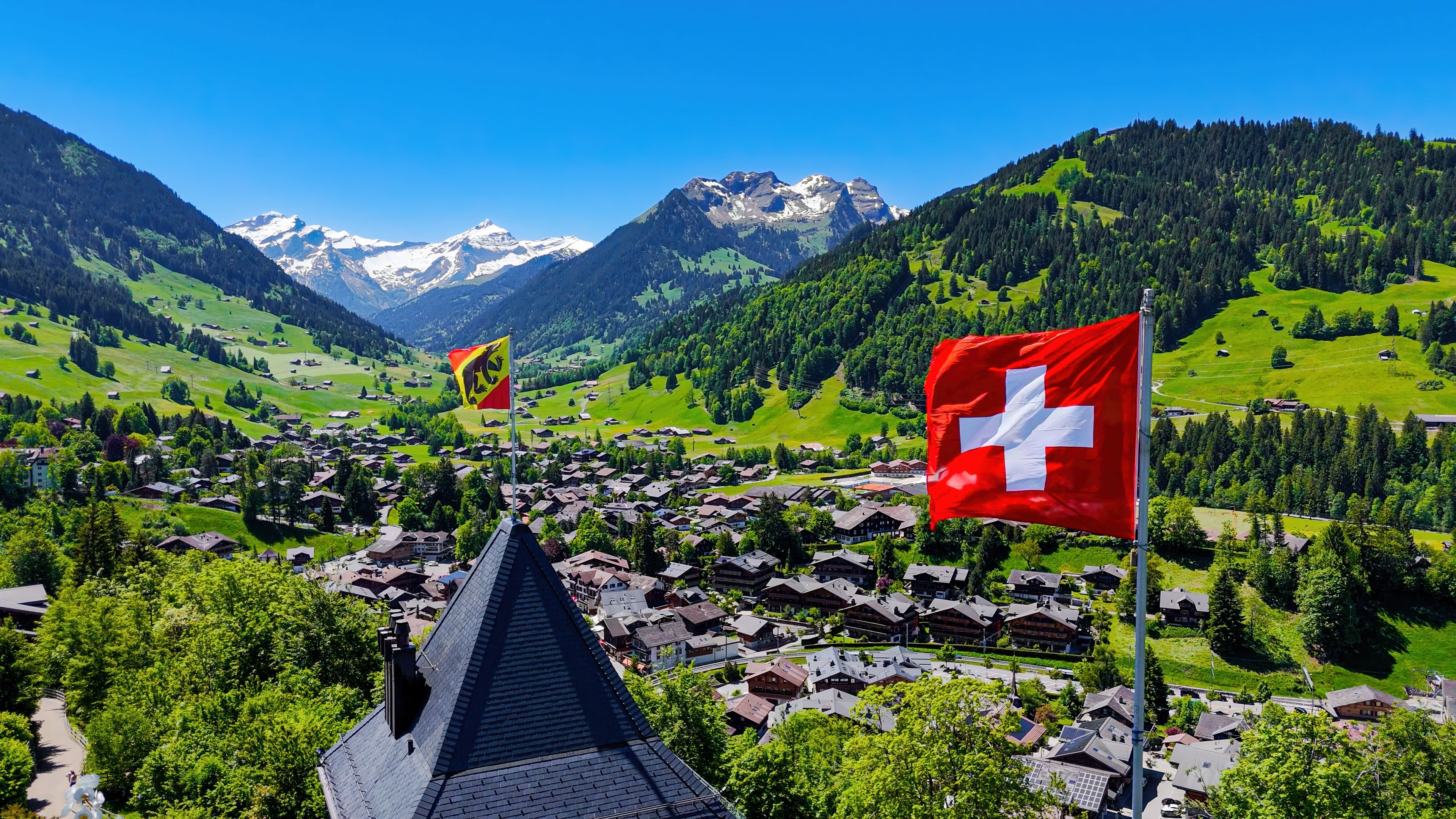 swiss landscape drone