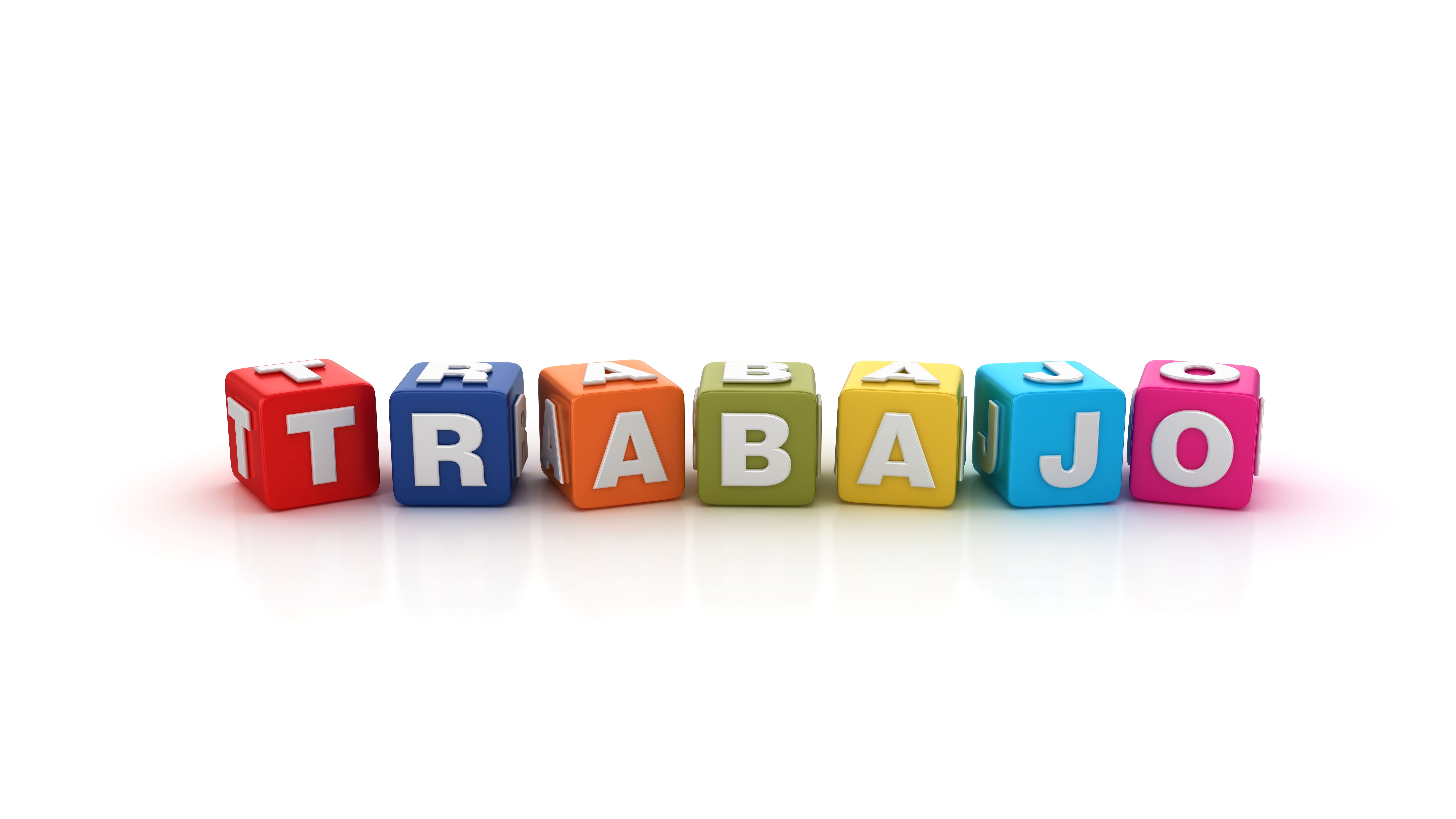 TRABAJO Buzzword Cubes - Mot espagnol - Rendu 3D