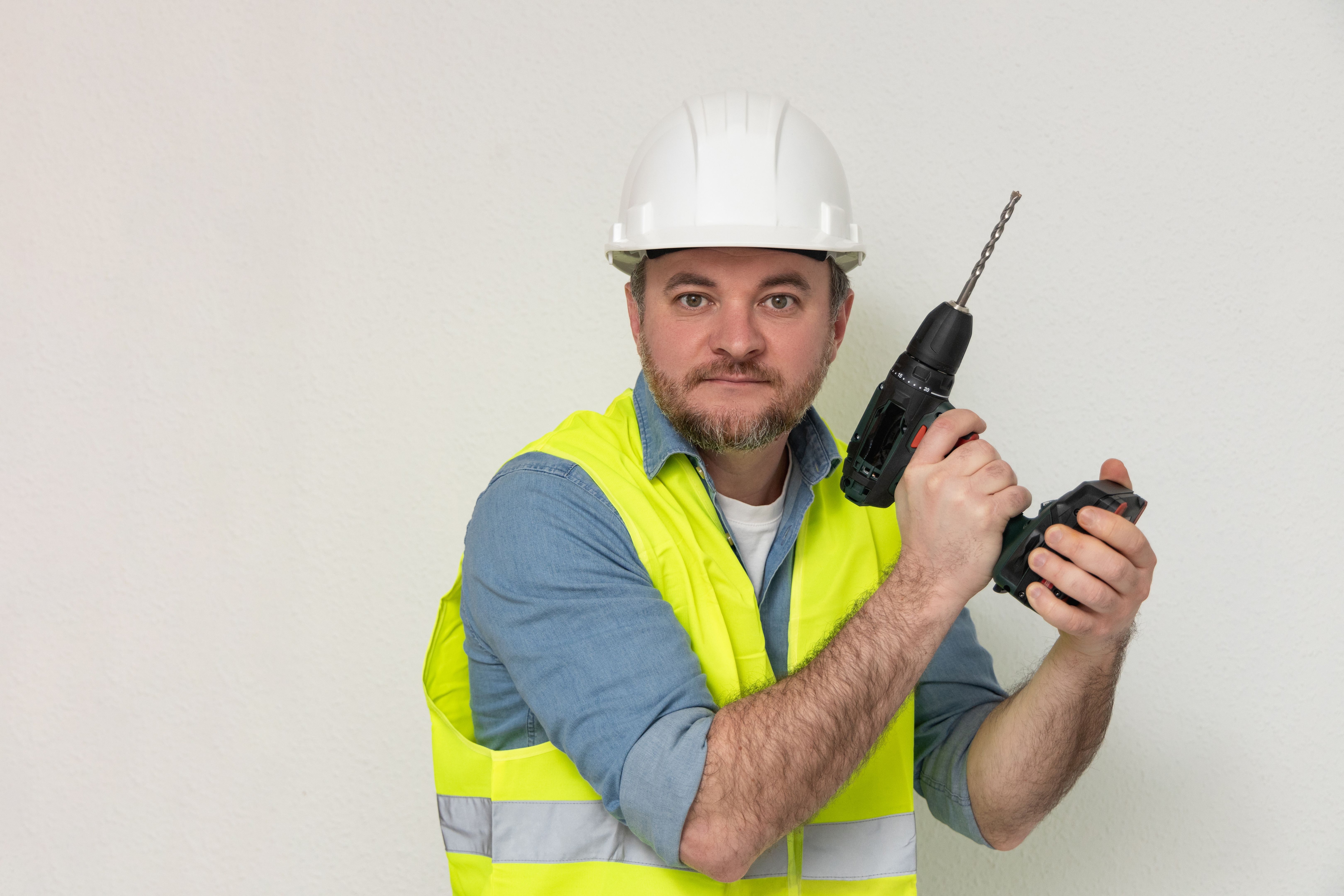 construction worker drill