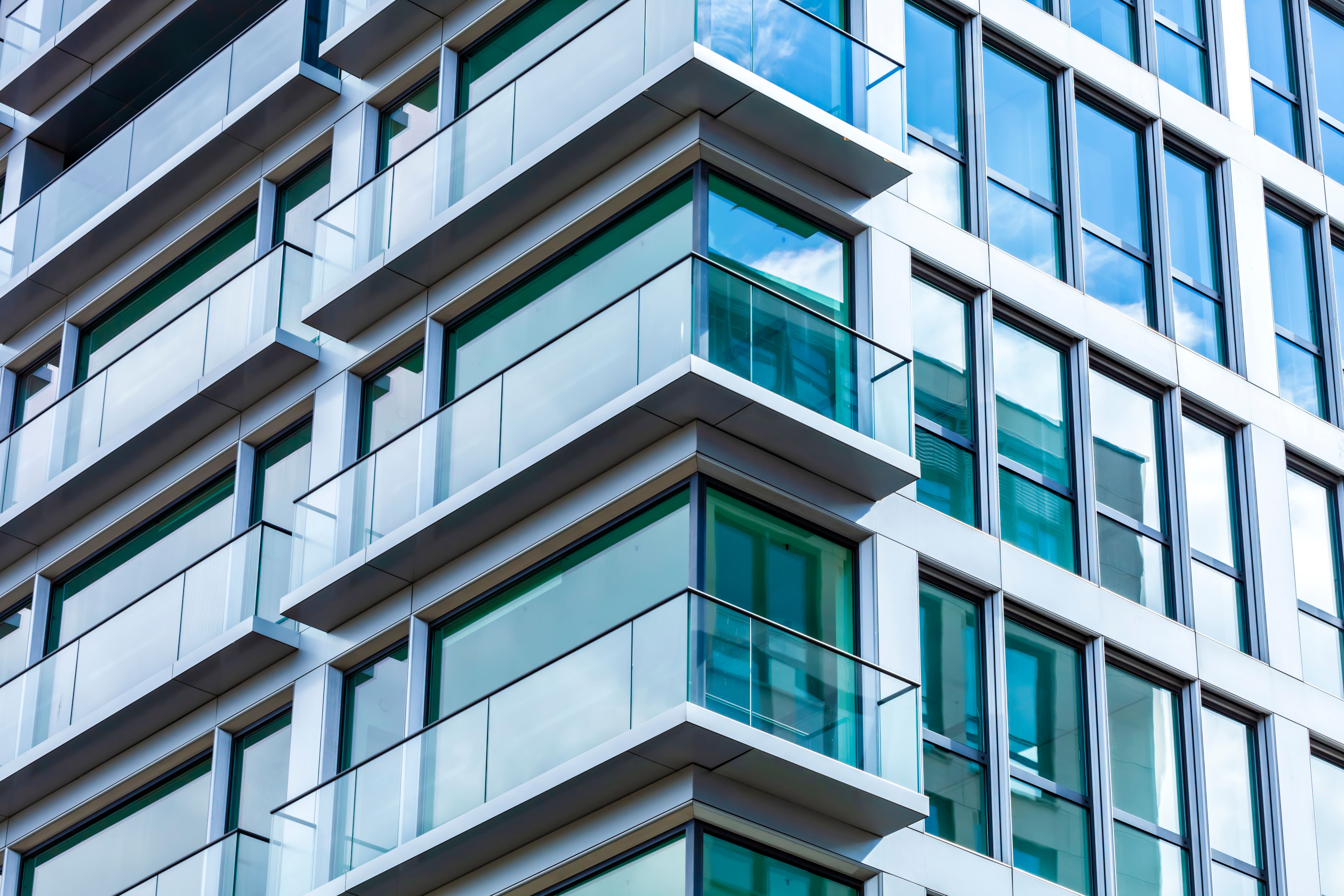 modern glass balcony
