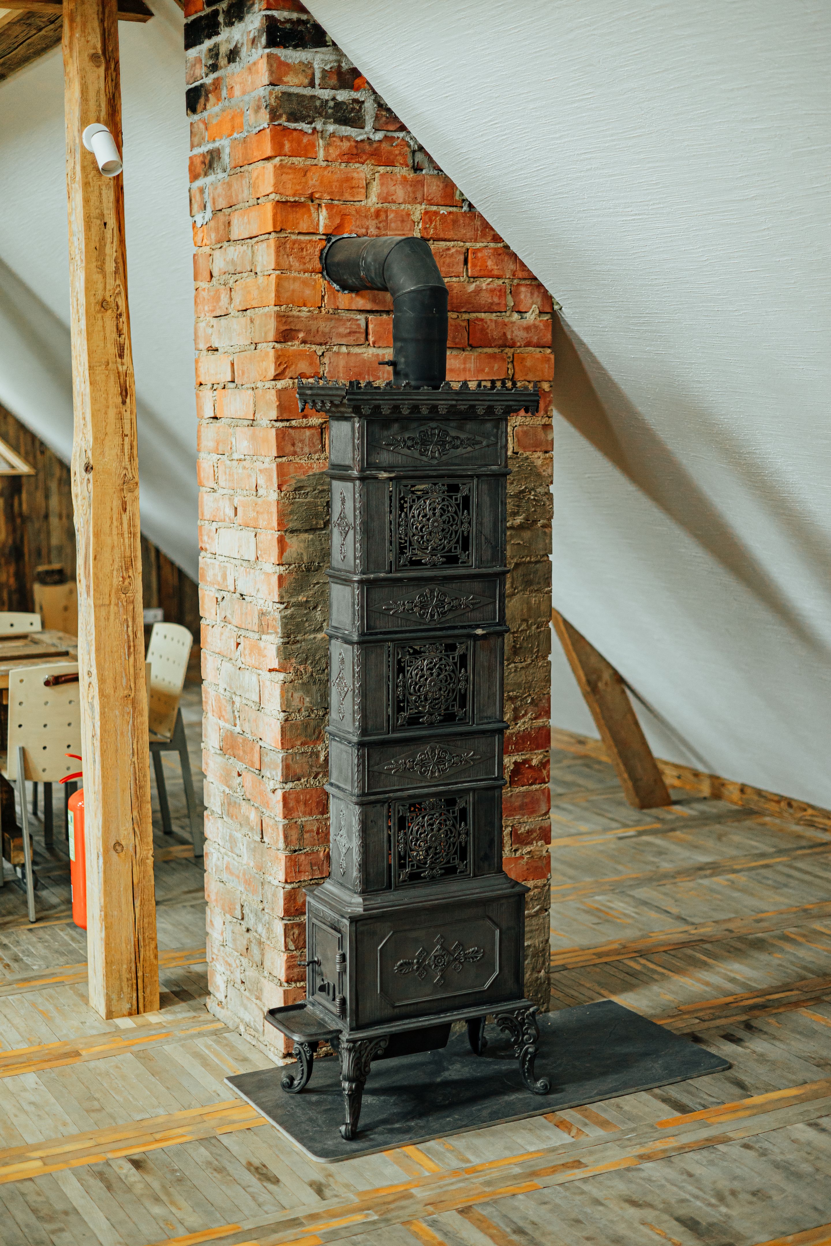 wood-burning fireplace
