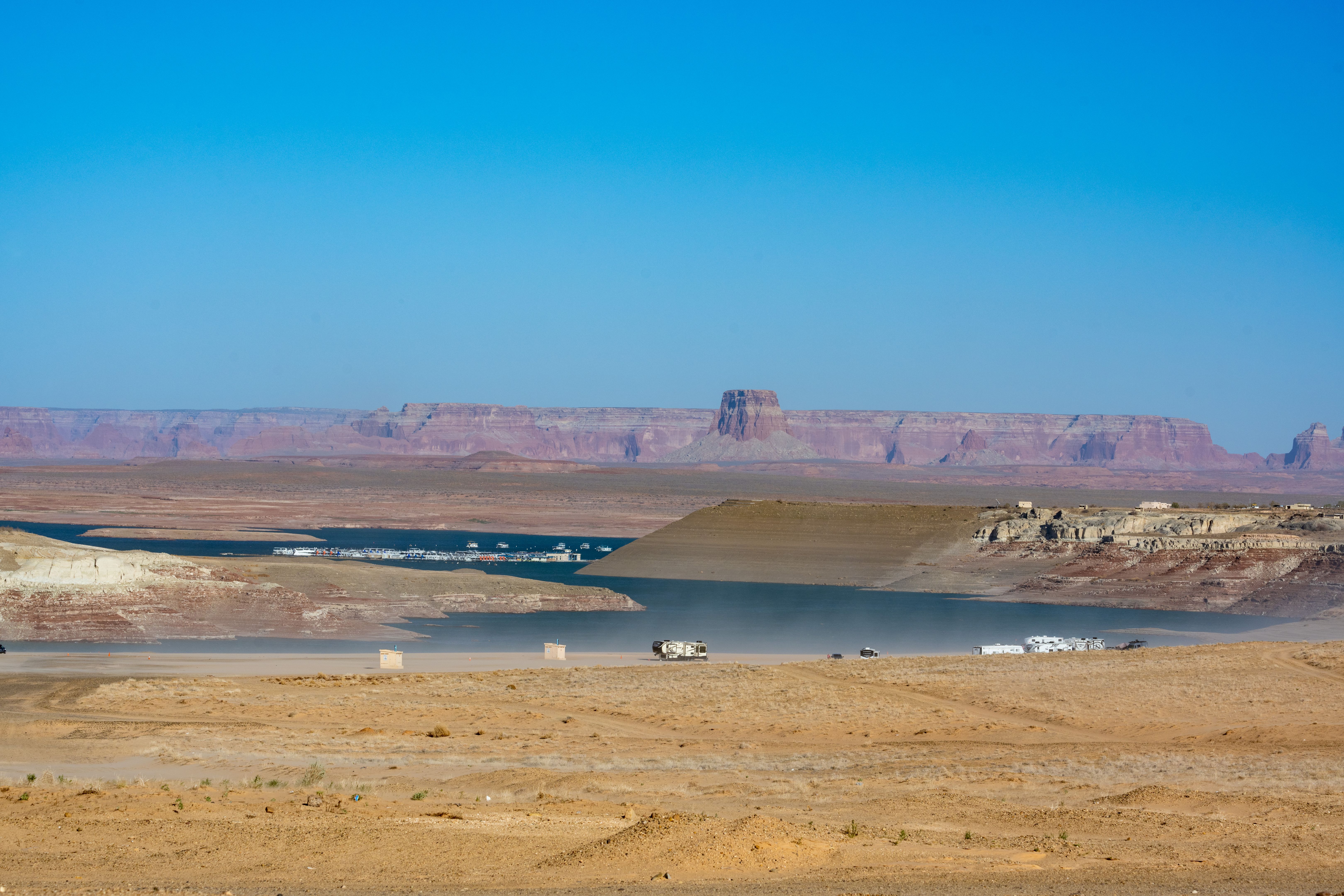 Low water levels at Lake Powell