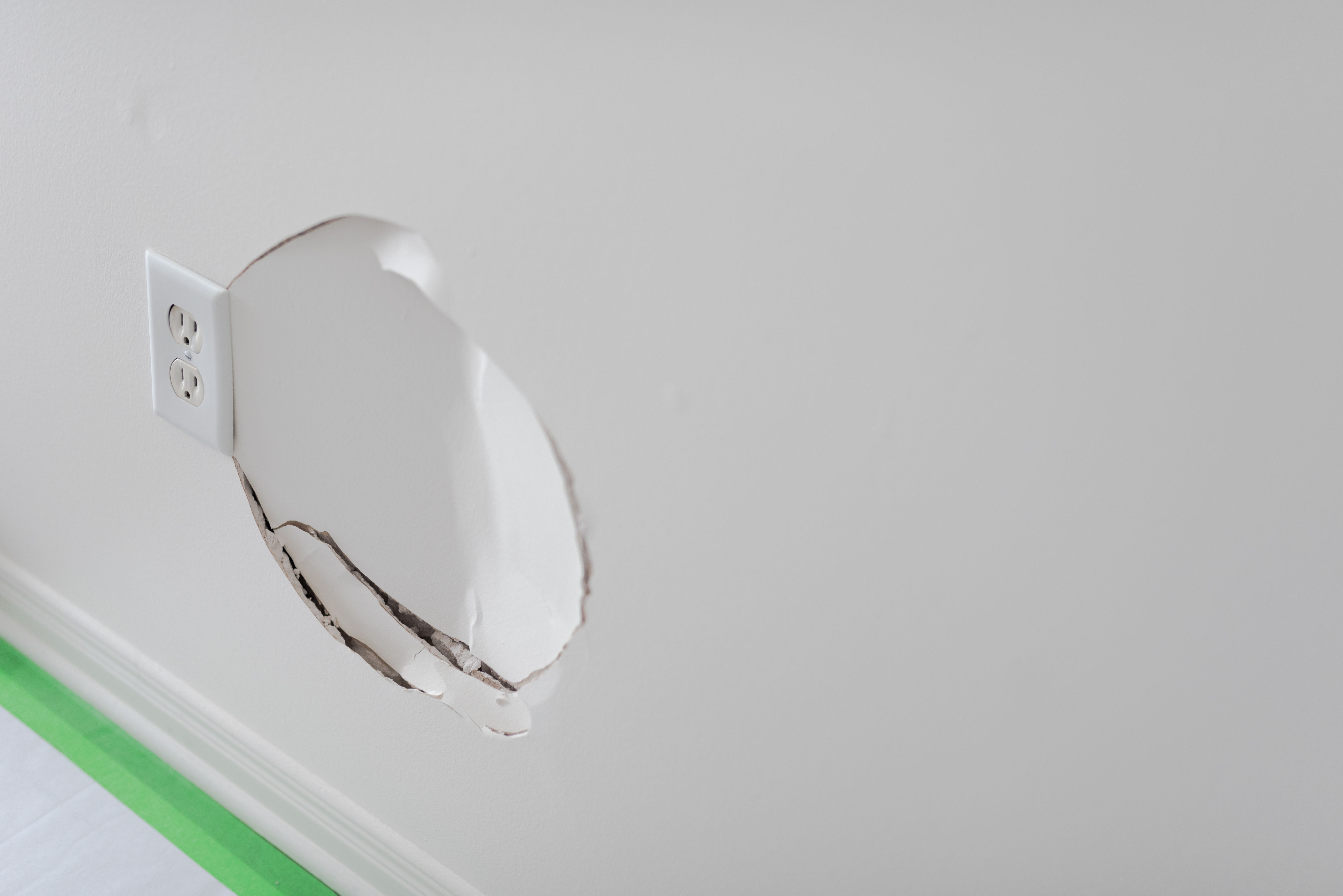 damaged drywall