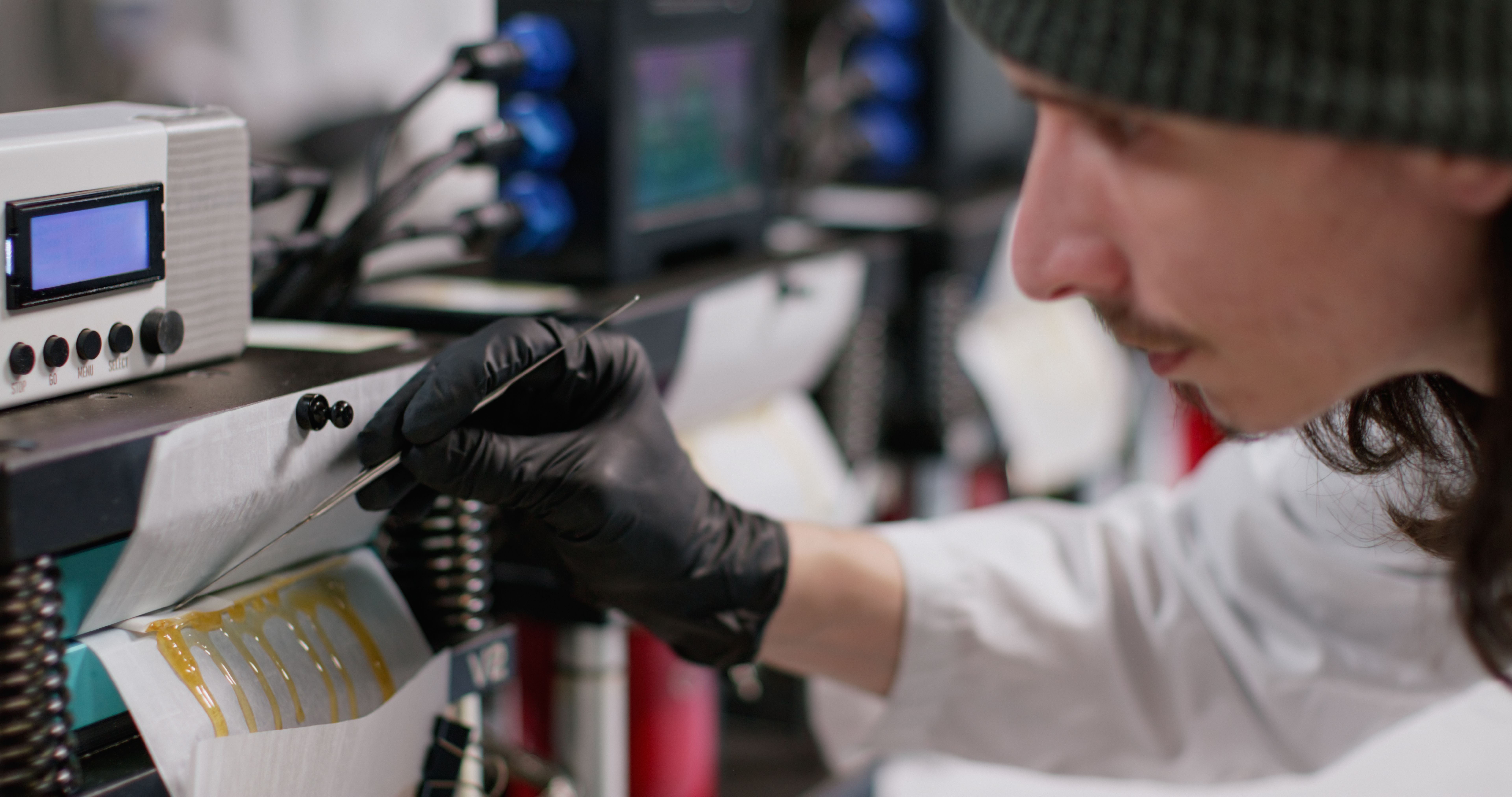 technician performing test