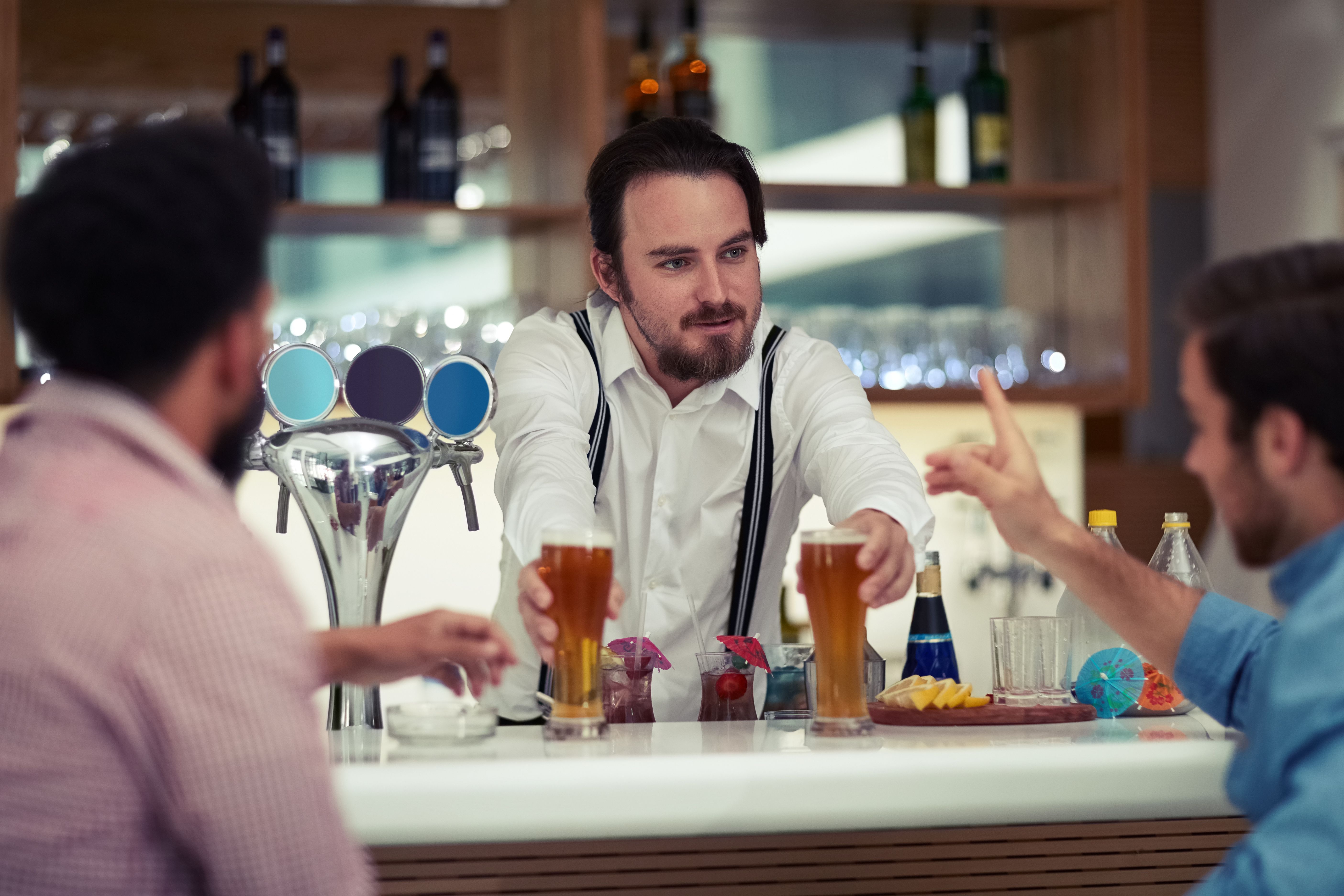 bartender serving drinks