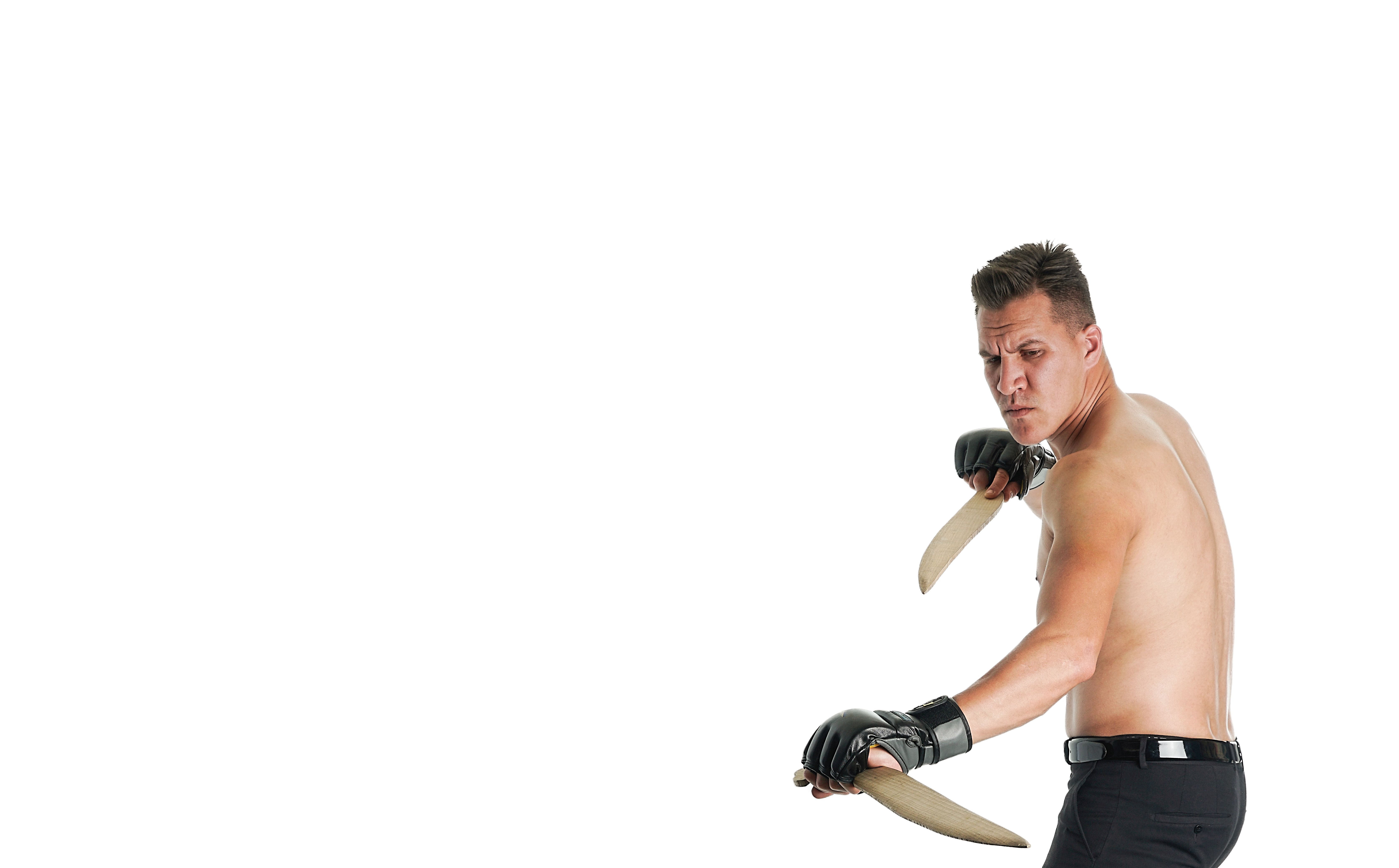 Dangerous Man hold his knife